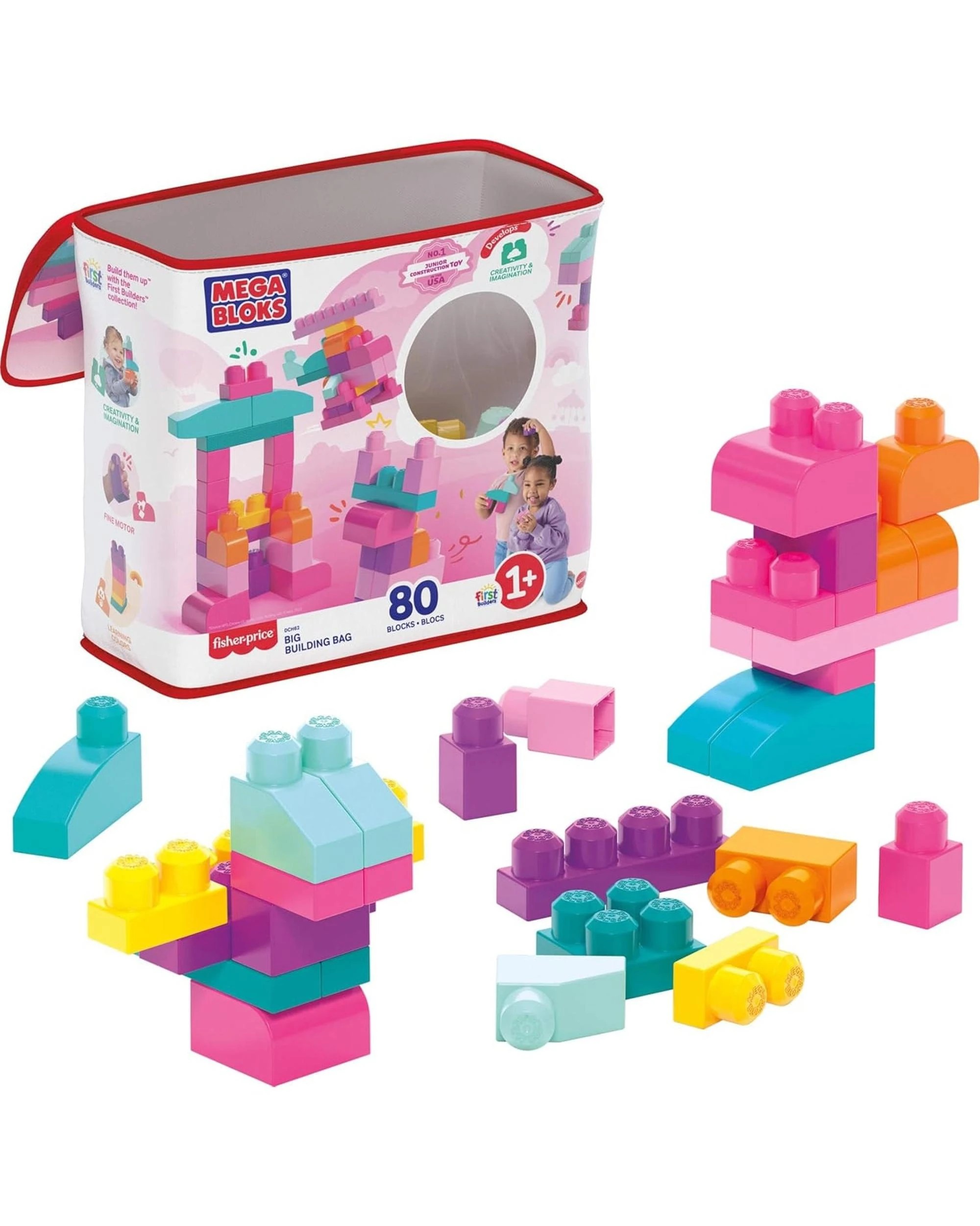 1 Mega Bloks 80 Blocks Big Building Bag - Multi, 1 of 6