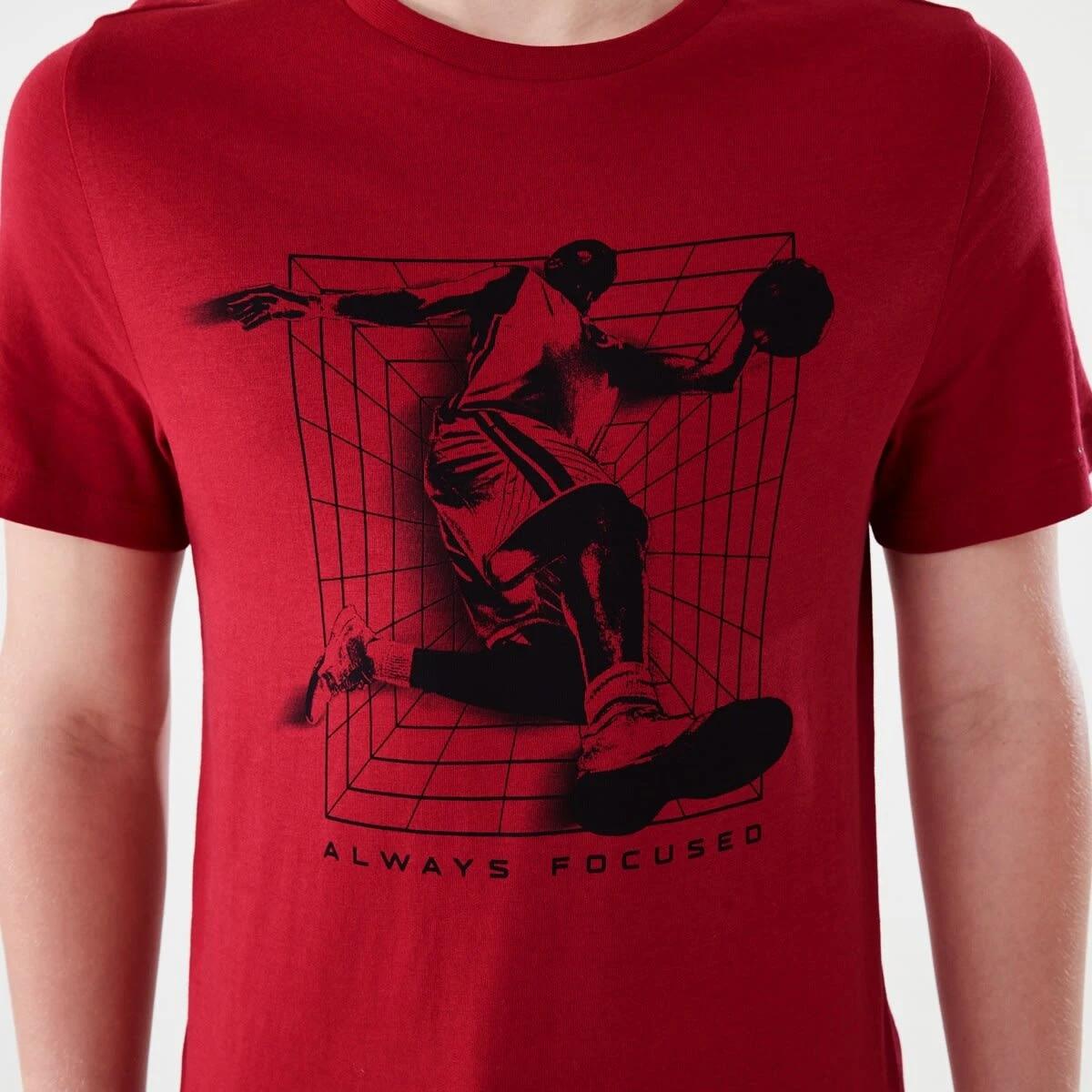 4 Short Sleeve Print T-shirt ALWAYS FOCUSED BBALL RED, 4 of 6