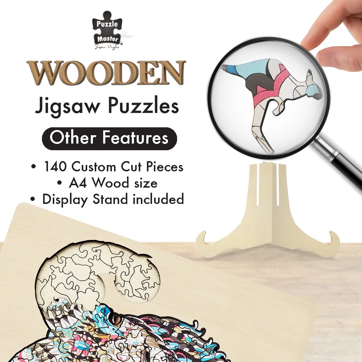 2 Puzzle Master 133 Piece Wooden Jigsaw Puzzle, Ram, 2 of 7