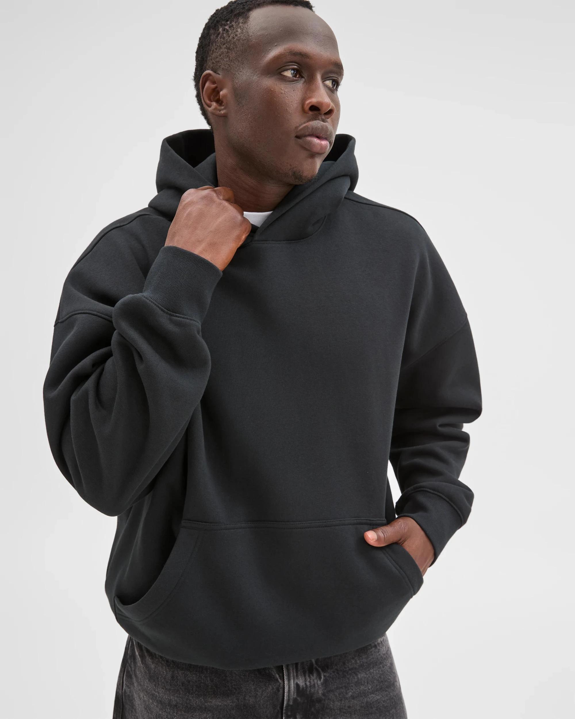 5 Commons Australian Cotton Blend Heavyweight Oversized Hoodie BLACK, 5 of 7