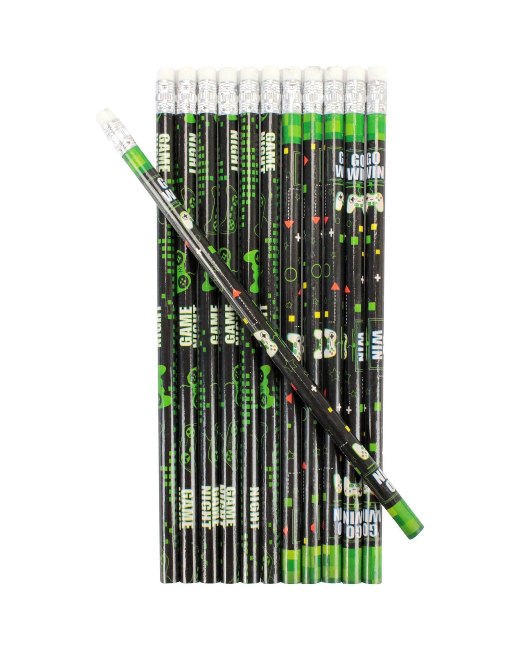 1 Party Maker Game Over Pencils Pack of 12 - Multi, 1 of 2