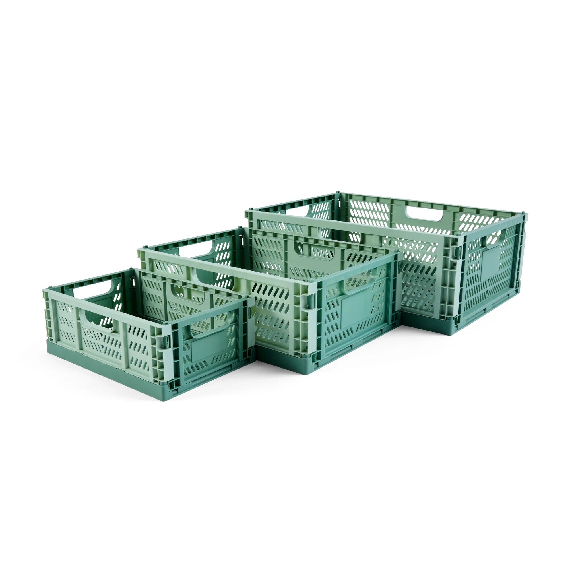 3 30L Collapsible Crate - Large, Green, 3 of 10