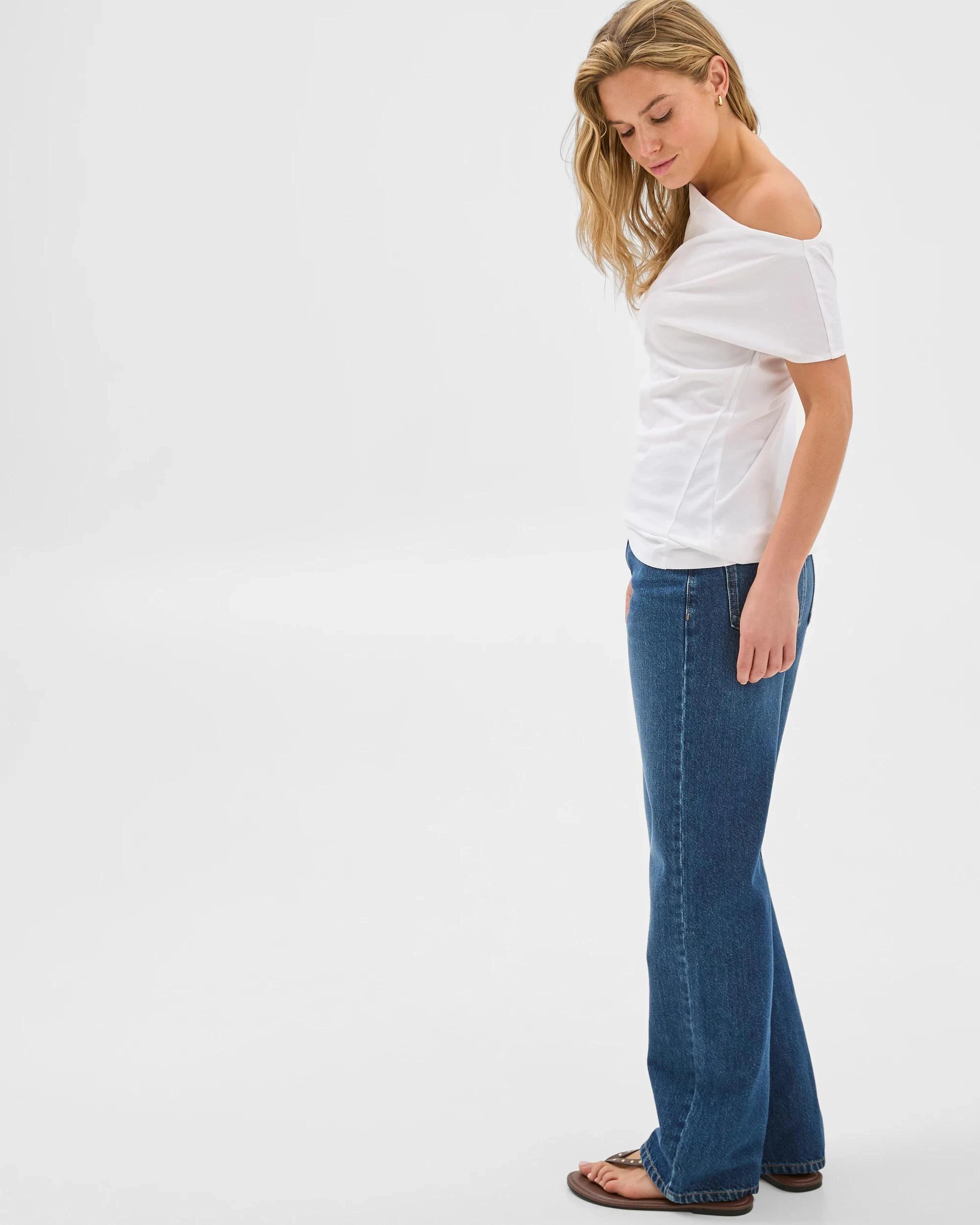 6 Australian Cotton Blend Slouchy Asymmetrical T-Shirt - Lily Loves LILY WHITE, 6 of 6