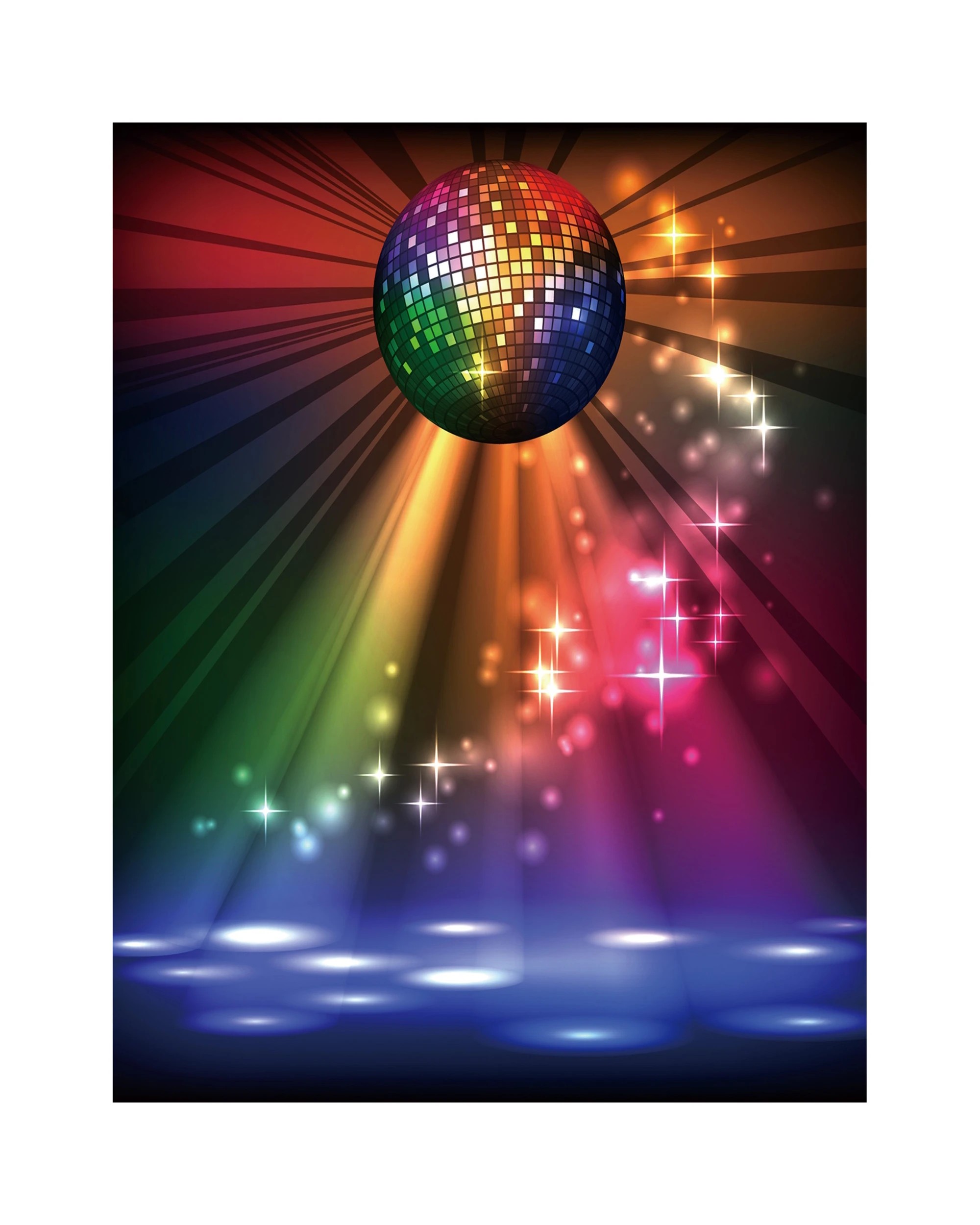 1 Partyrama Dazzling Disco Ball Fabric Backdrop, 1 of 1
