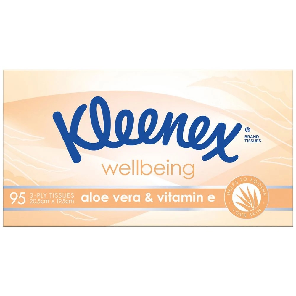 1 Kleenex Facial Tissues Aloe Vera 95 Pack, 1 of 3