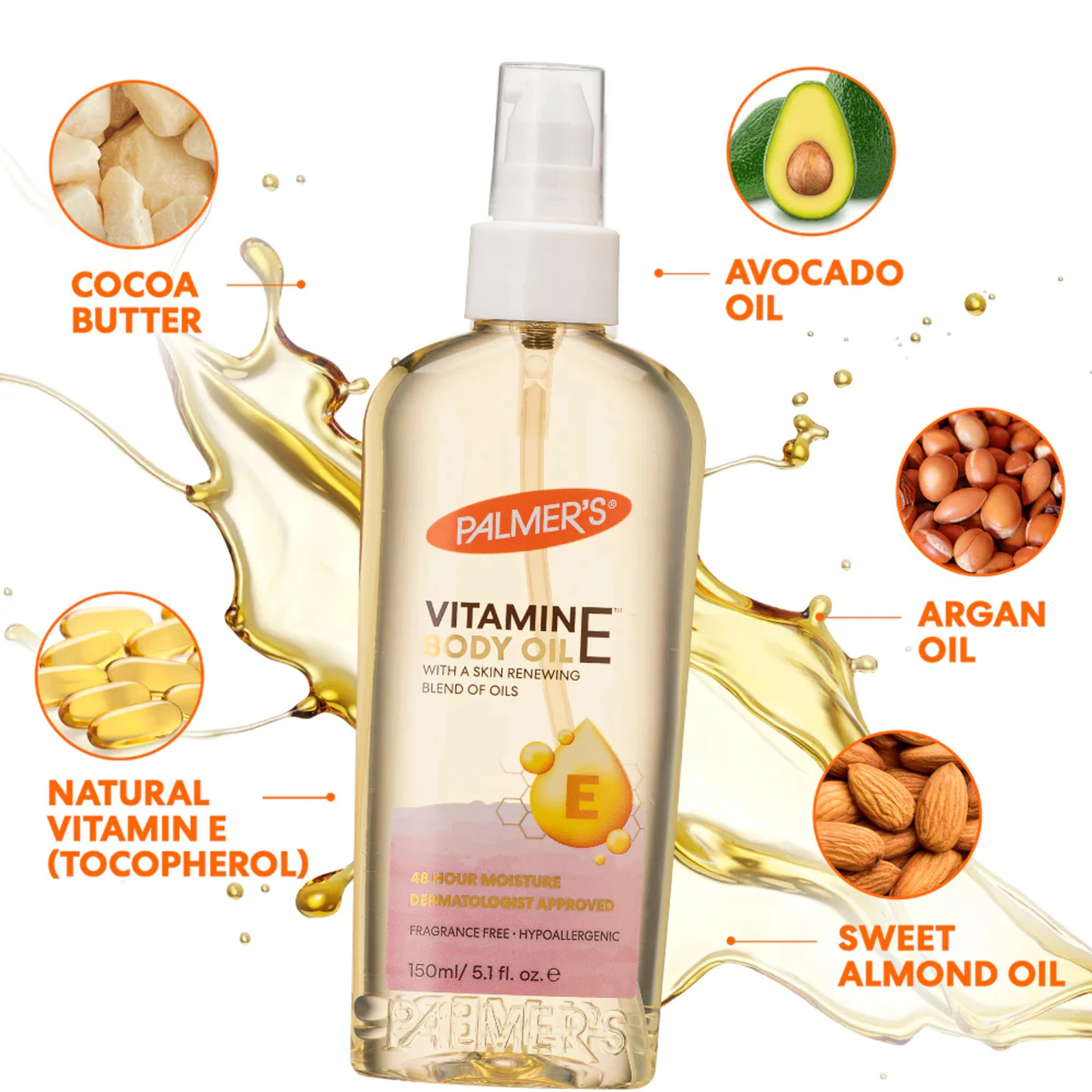 4 Palmers Palmer's Body Oil 150ml - Vitamin E - White, 4 of 4