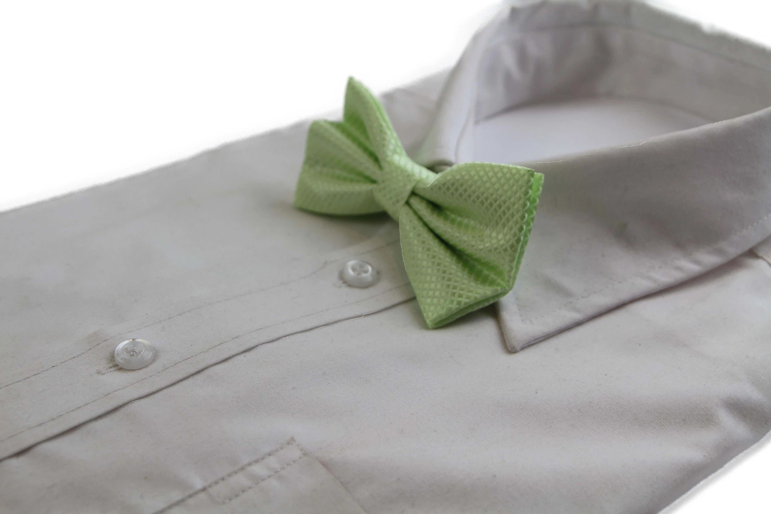 1 Zasel Mens Lime Plain Coloured Large Patterned Checkered Bow Tie - Yellow, 1 of 3