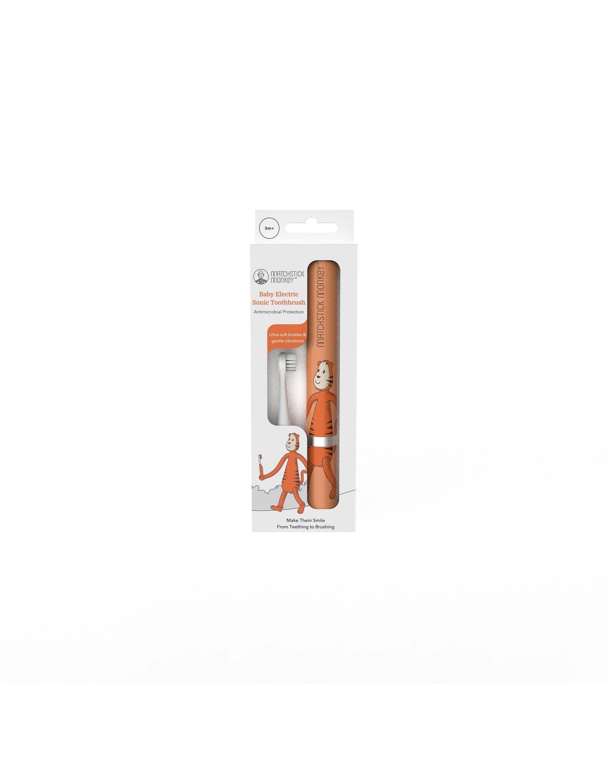 4 Matchstick Monkey Baby Sonic Toothbrush - Teddy Tiger, 4 of 5