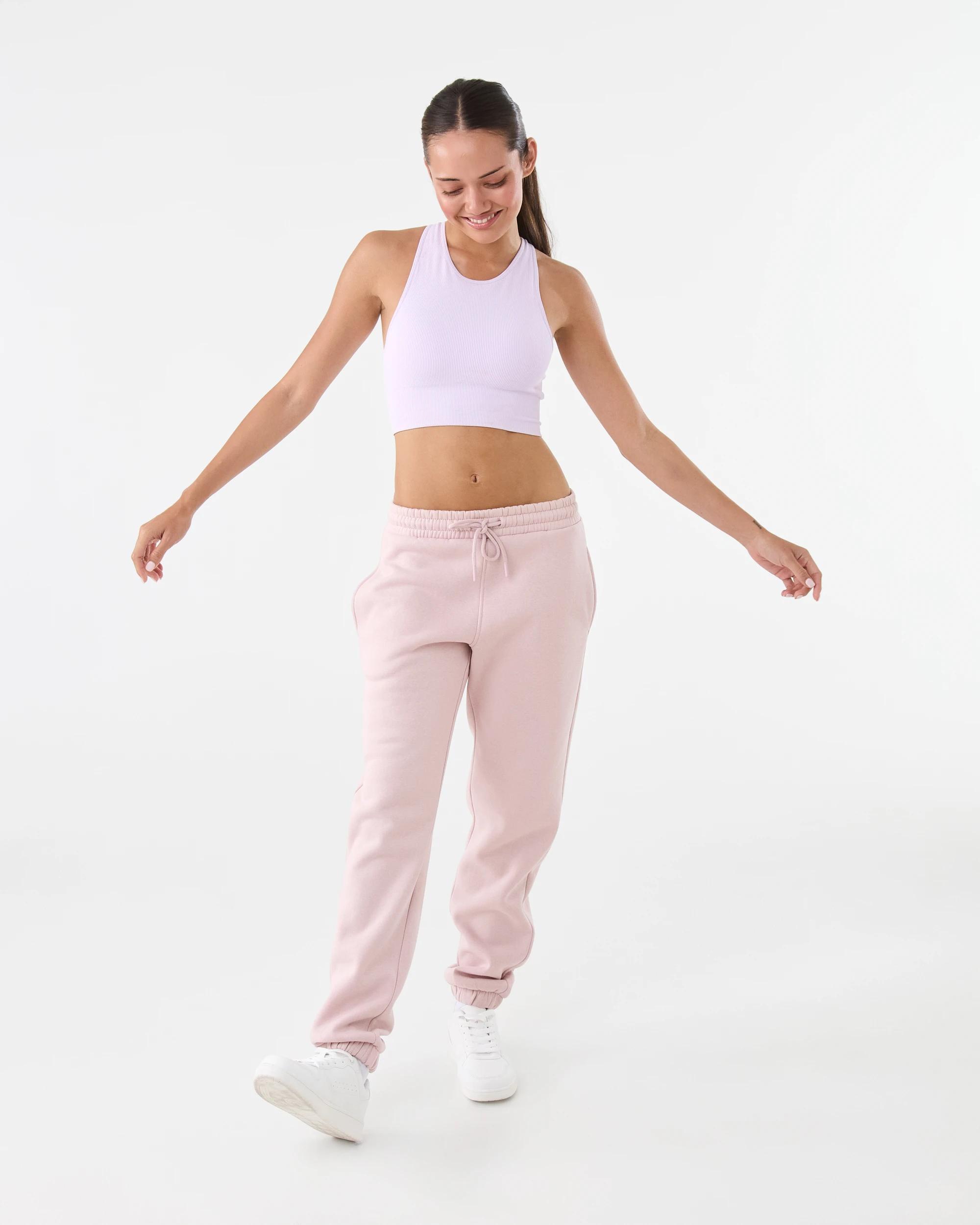 2 Active Womens Essential Cuff Trackpants Sol B Pink, 2 of 6