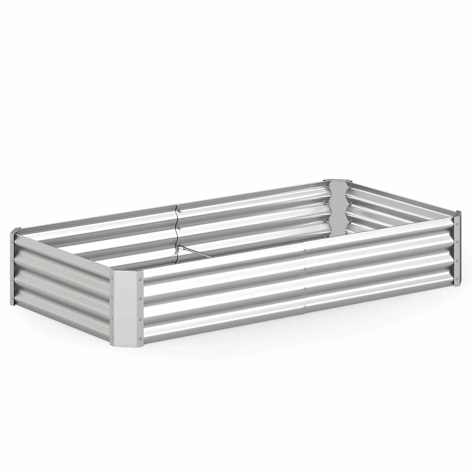 1 Costway Galvanized Raised Garden Bed Metal Planter Box Open-Ended Base Plant Container Kit, 1 of 1