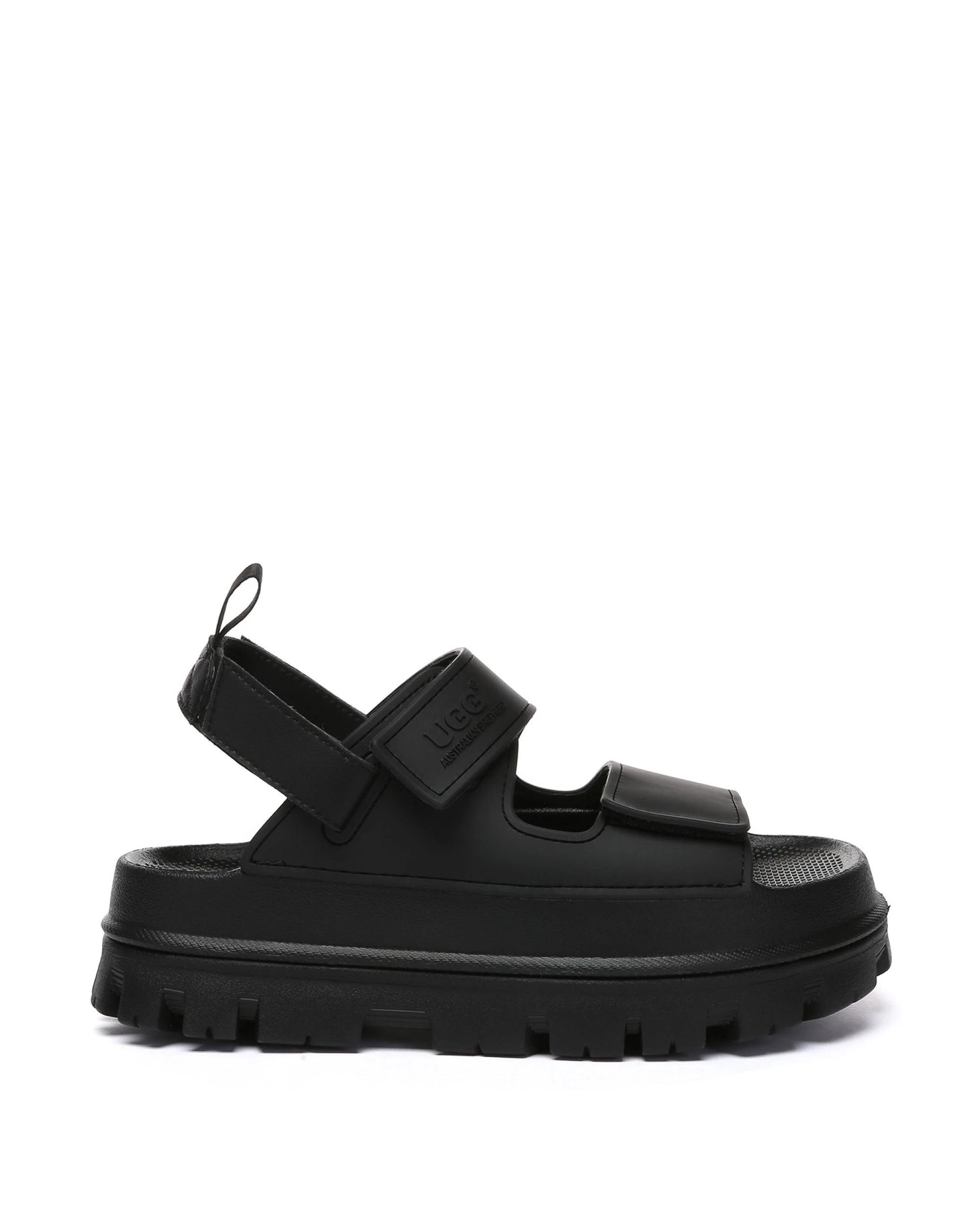 1 Australian Shepherd UGG Women Beatia Chunky Platform Sandals BLACK, 1 of 5