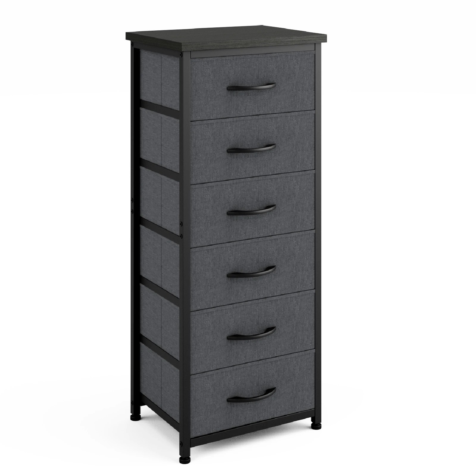 1 Advwin Tall Dresser for Bedroom with 6 Drawers & Adjustable Feet - Black, 1 of 10