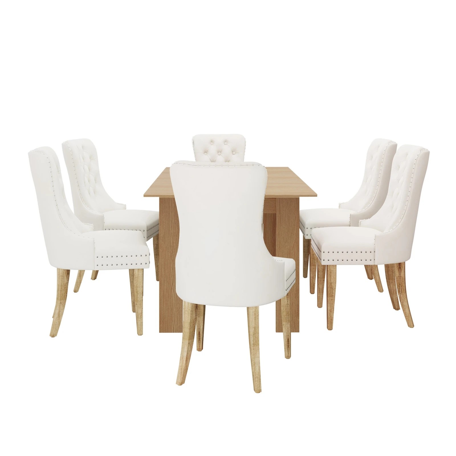 8 Oikiture 200cm Extendable Dining Table With 6pcs Dining Chairs Velvet
 - Multi, 8 of 10