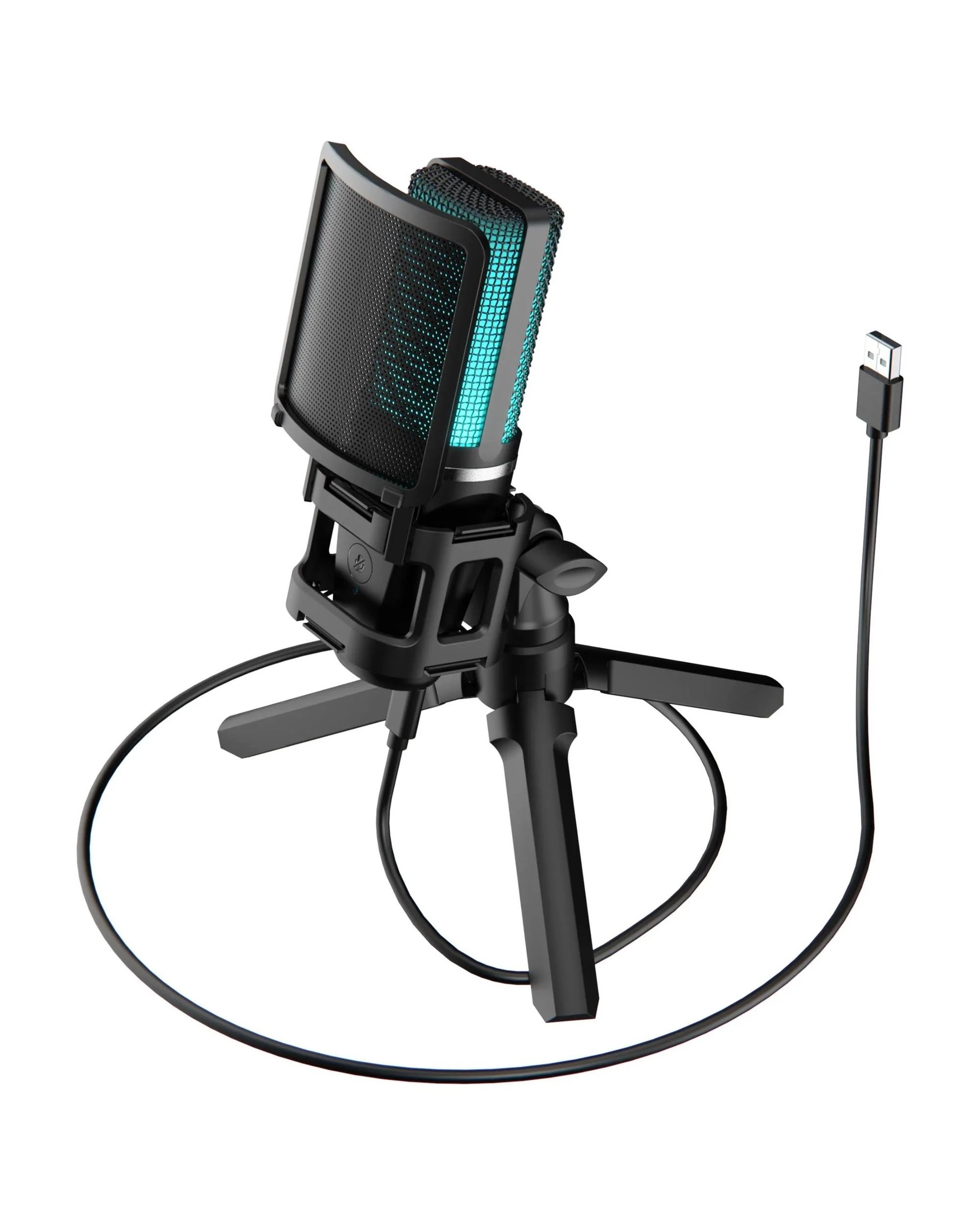 5 Playmax RGB Black Microphone with Arm and Tripod - Black, 5 of 9