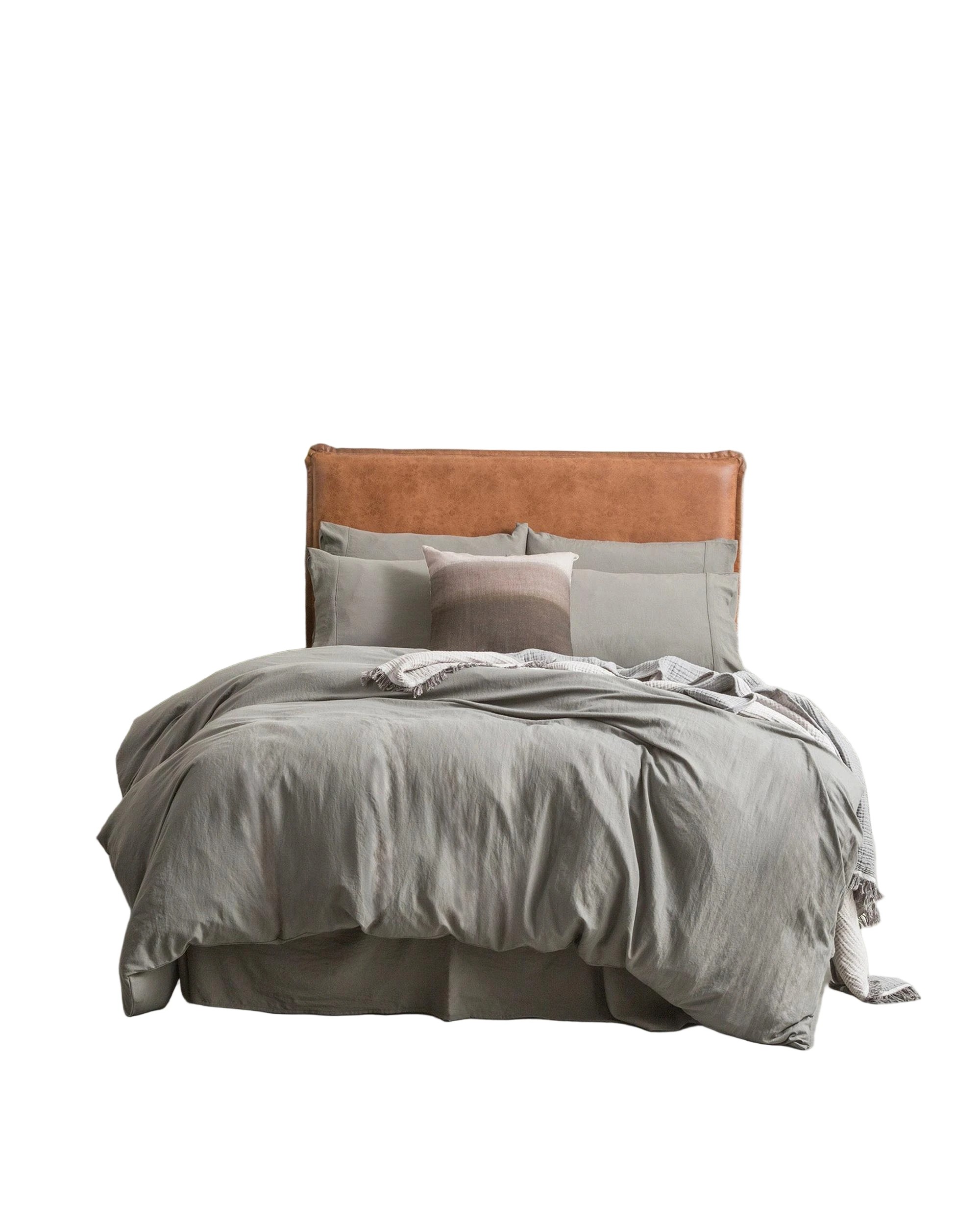 1 Ddecor Home Ultra Plush Vintage-Washed Microfiber Quilt Cover Set - Charcoal - Charcoal, 1 of 4