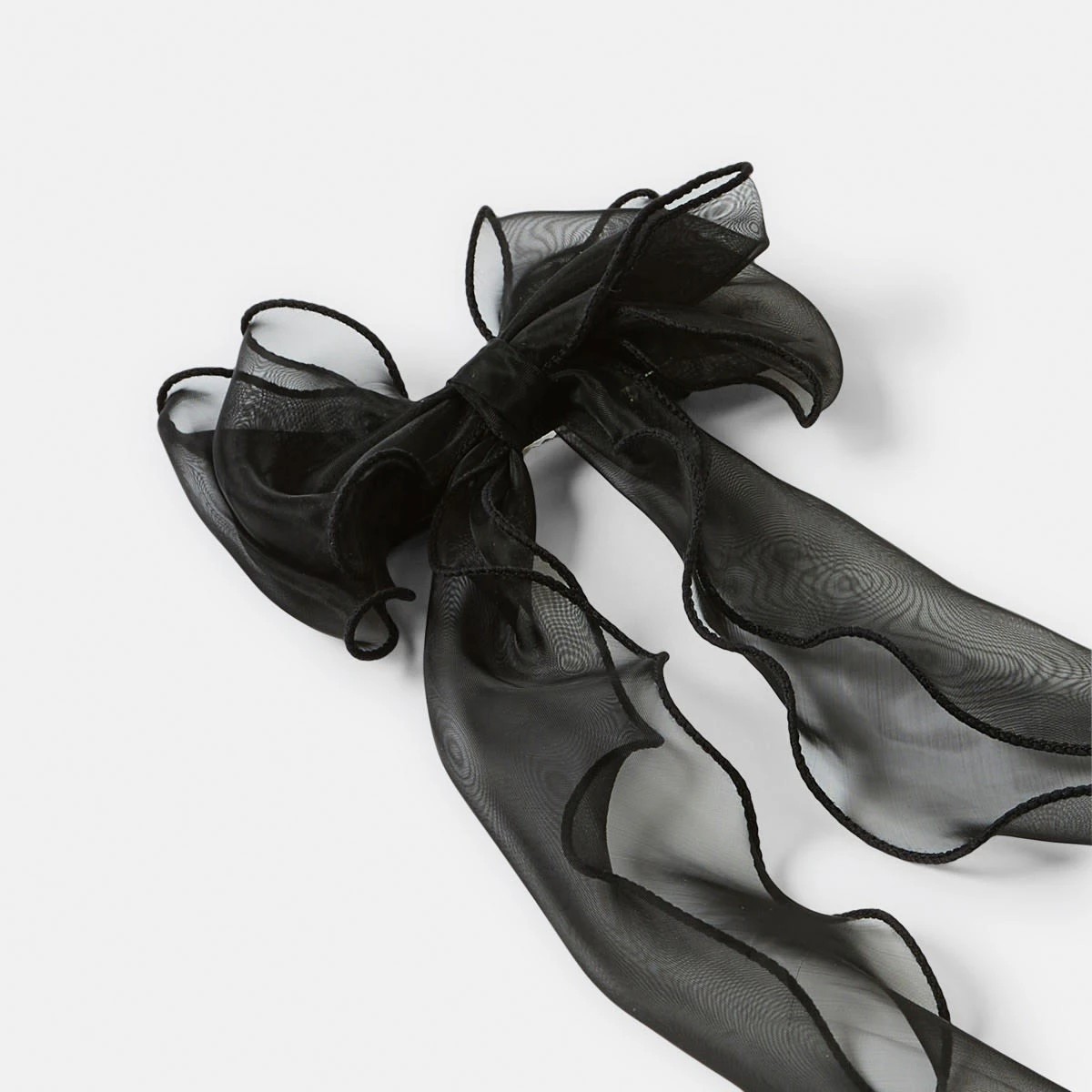 2 Black Organza Bow Hair Clip, 2 of 4