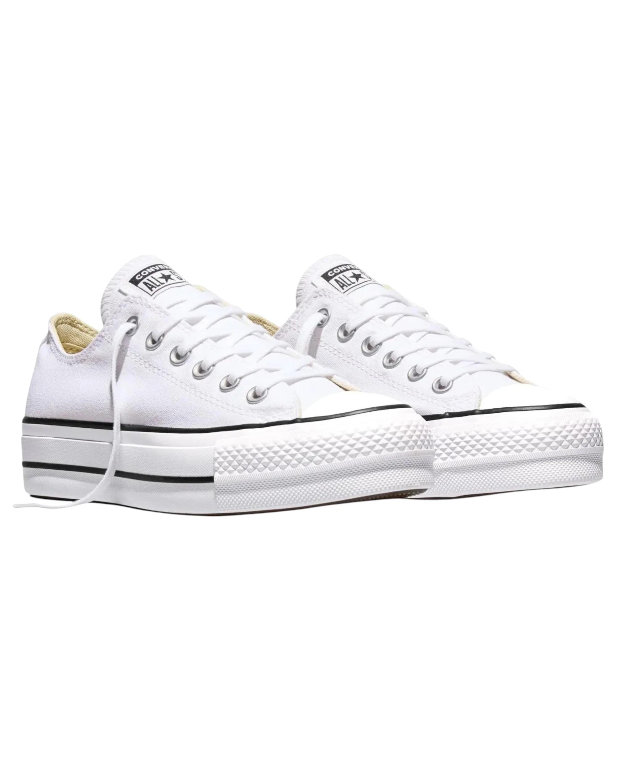 6 Converse Unisex Chuck Taylor All Star Canvas Lift Low Top Sneaker WHITE, 6 of 7