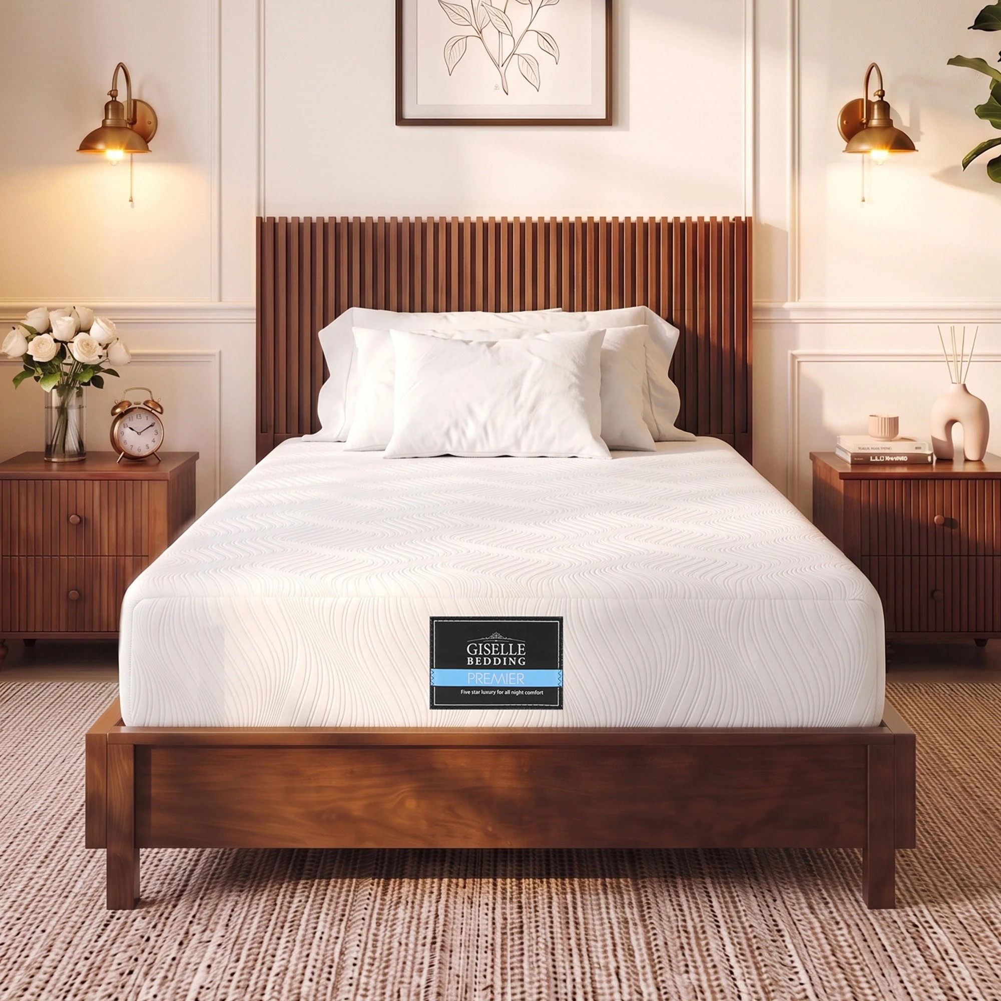 1 Giselle Bedding 25cm Hybrid Mattress Soft Knitted Fabric Edge Support Gel Foam - Single Bed - White, 1 of 10