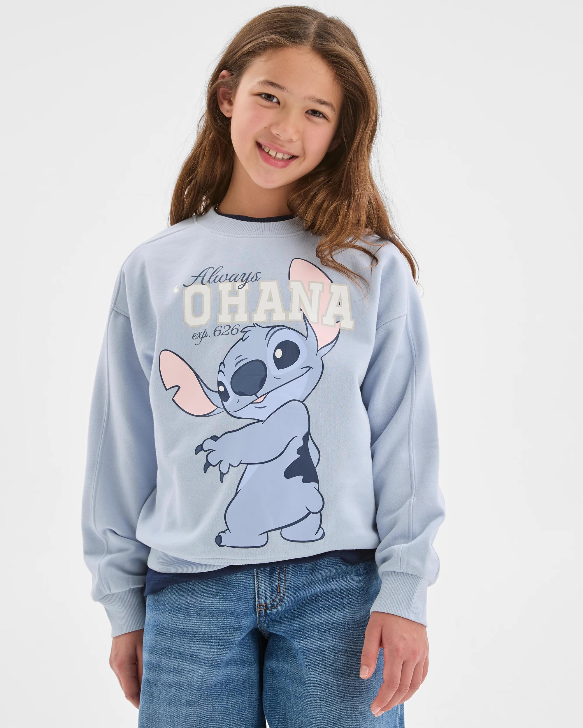 2 Disney Lilo & Stitch Australian Cotton Blend Fleece Jumper STITCH PALE BLUE, 2 of 6