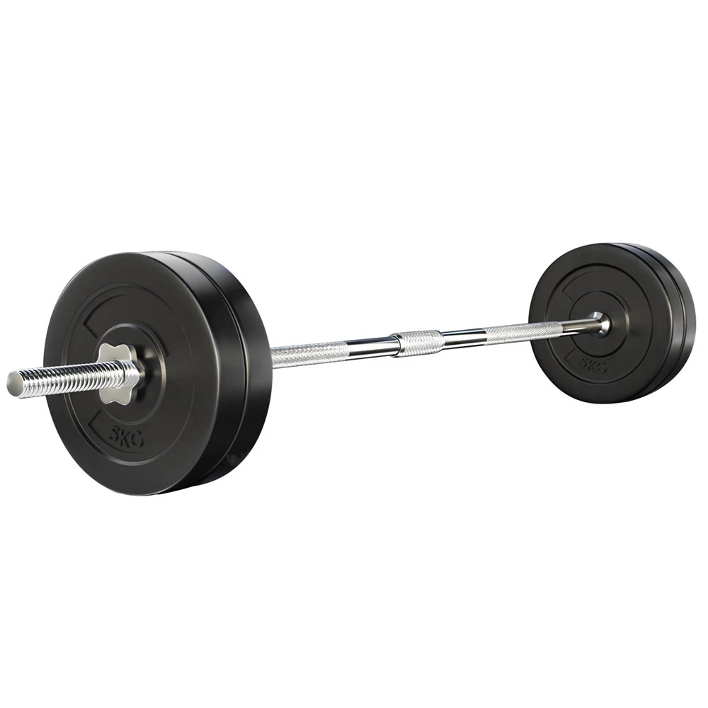 1 Everfit 28kg Barbell Set Weight Plates Bar Lifting Bench 168cm - Multi, 1 of 6