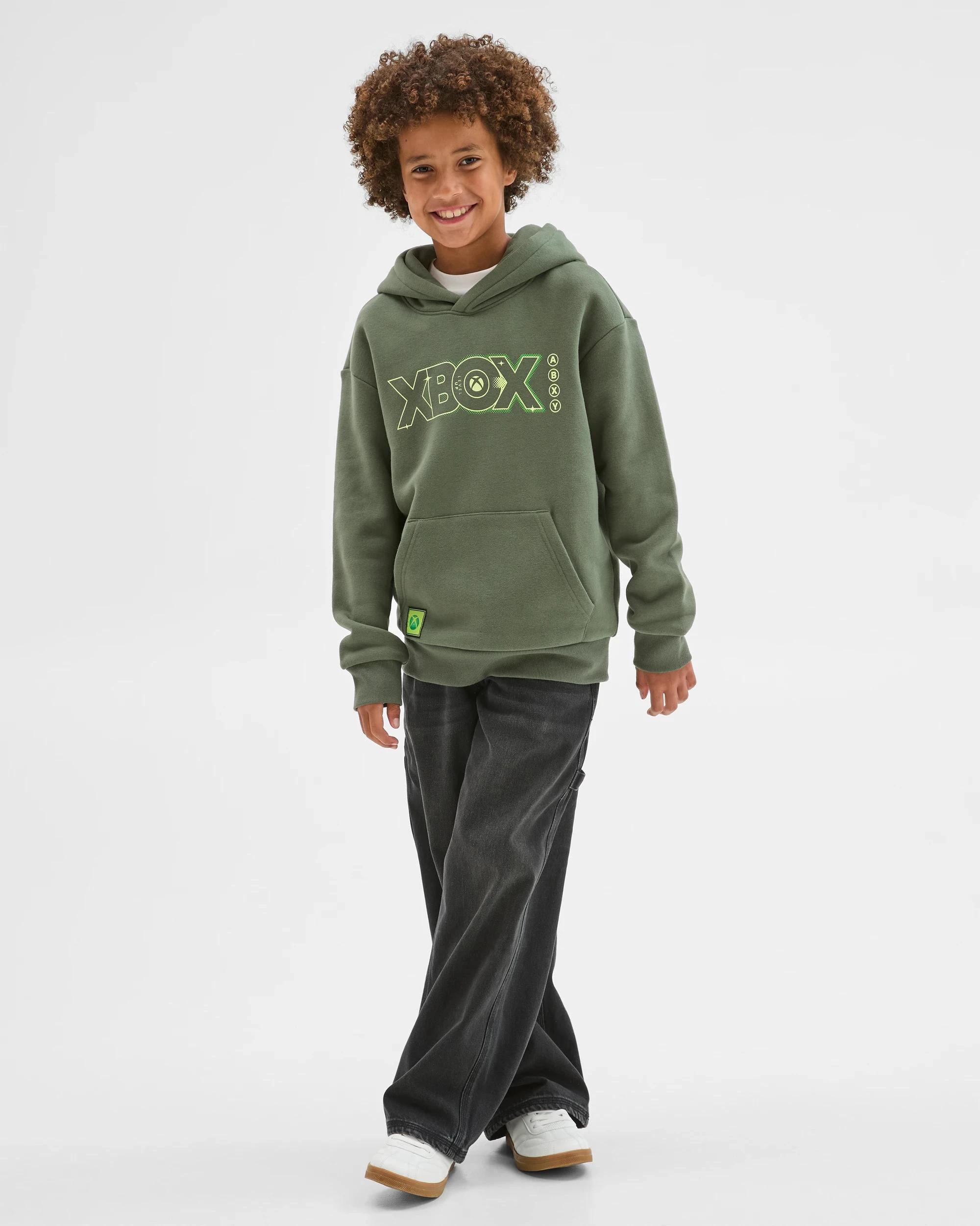 1 X-Box  Xbox Australian Cotton Blend Popover Hooded Jumper GREEN, 1 of 7