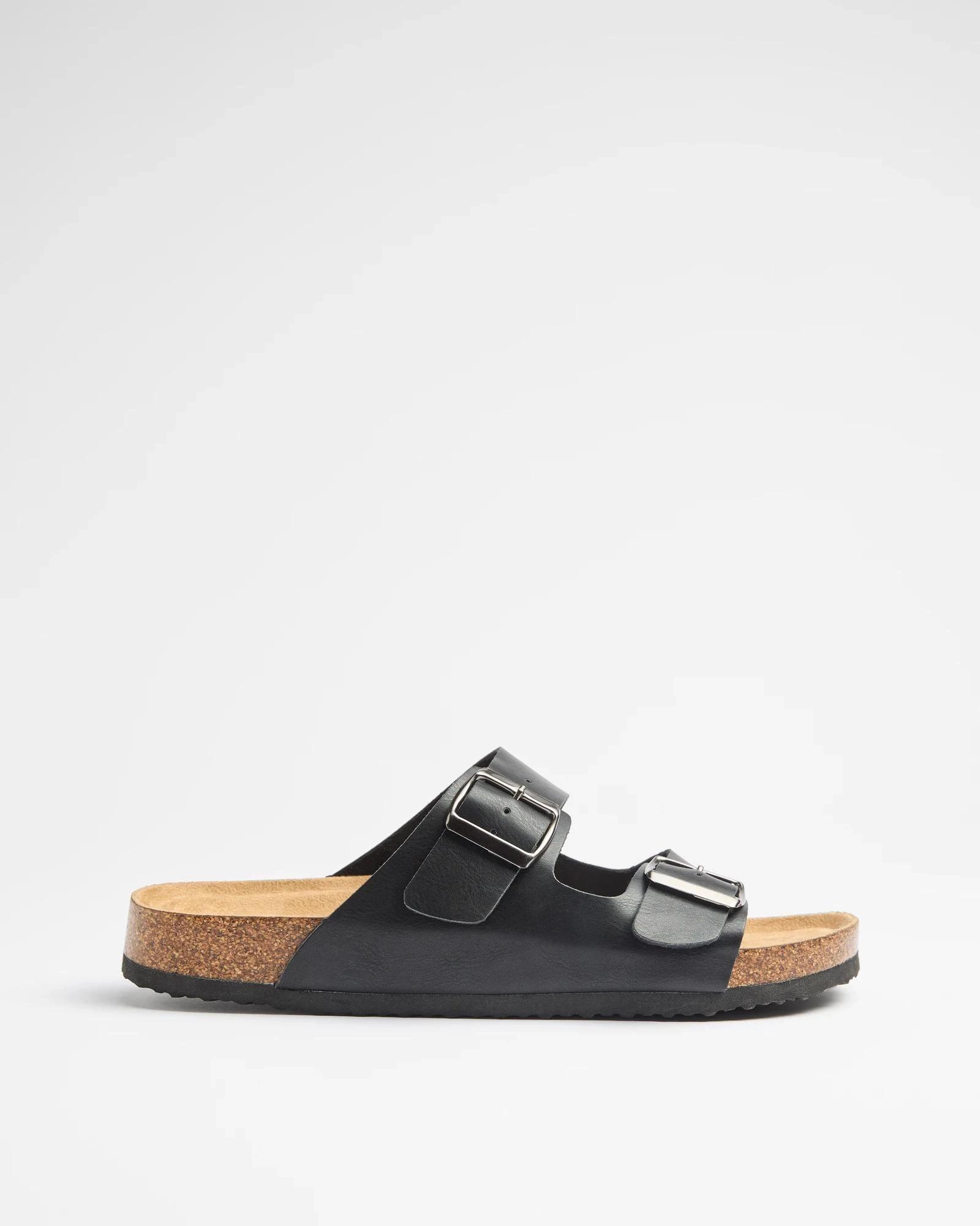 1 Target Man Mens Smooth Moulded Cork Sandal - Solomon BLACK, 1 of 3