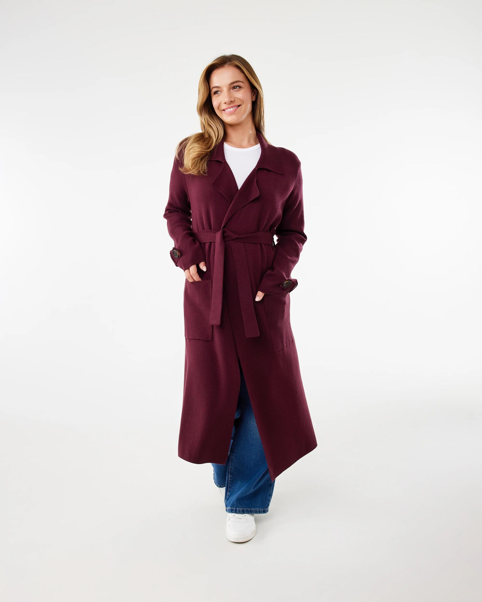2 Trench Coatigan Red Royale, 2 of 7