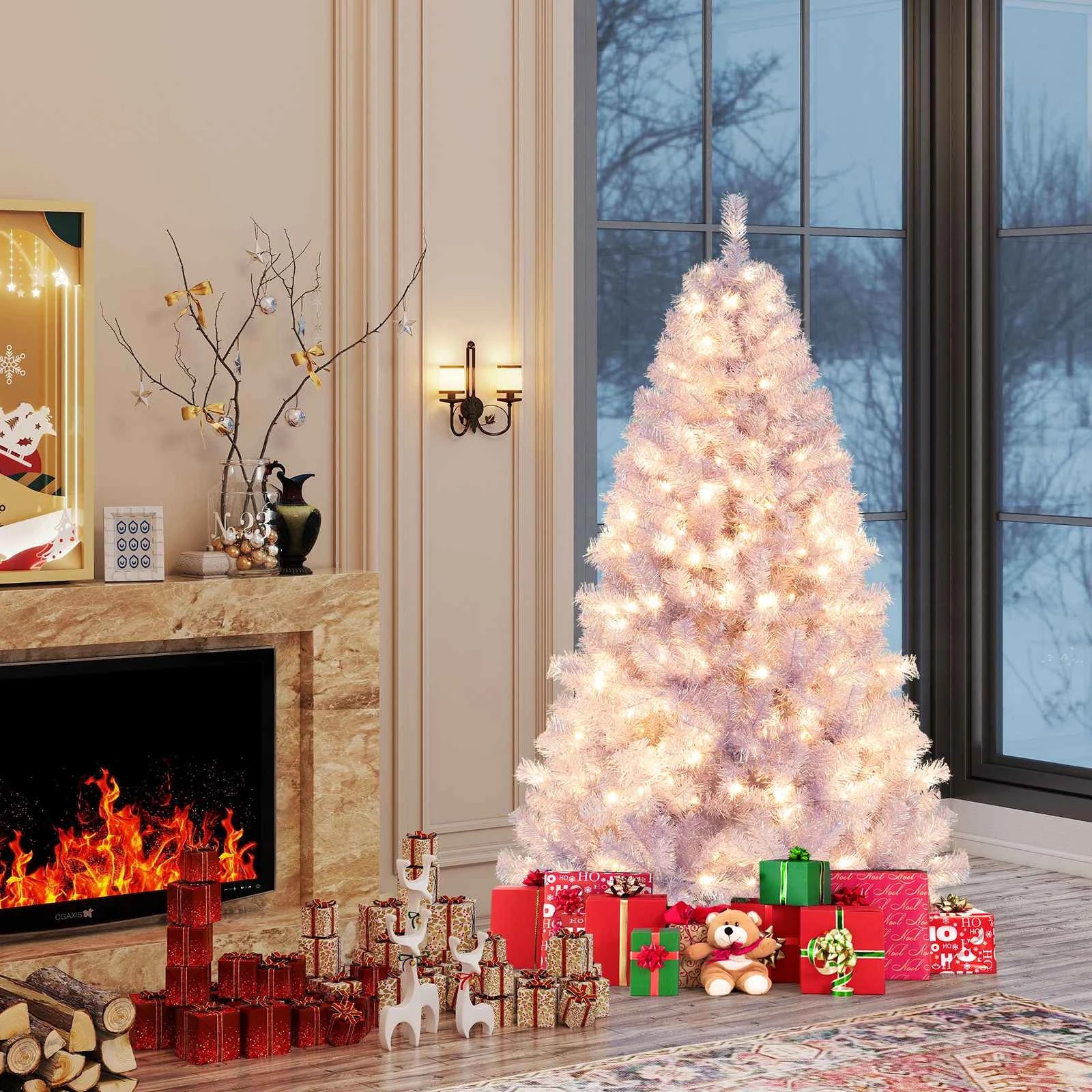 3 Costway 1.8M Pre-Lit Xmas Christmas Tree w/250 LED Light Lavender - Purple, 3 of 3