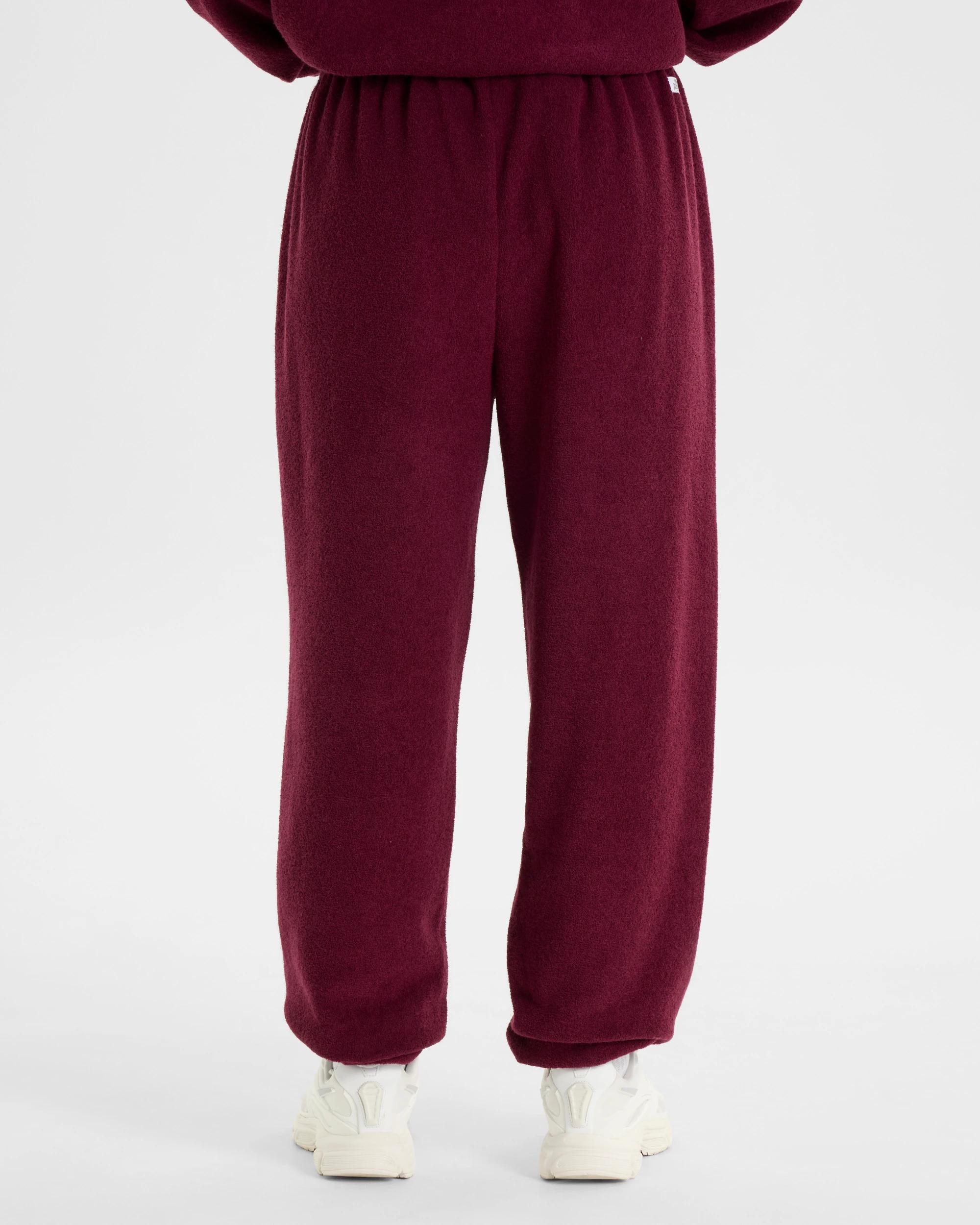 3 Lonsdale London Bouclé Wide Leg Pants DARK BERRY, 3 of 5