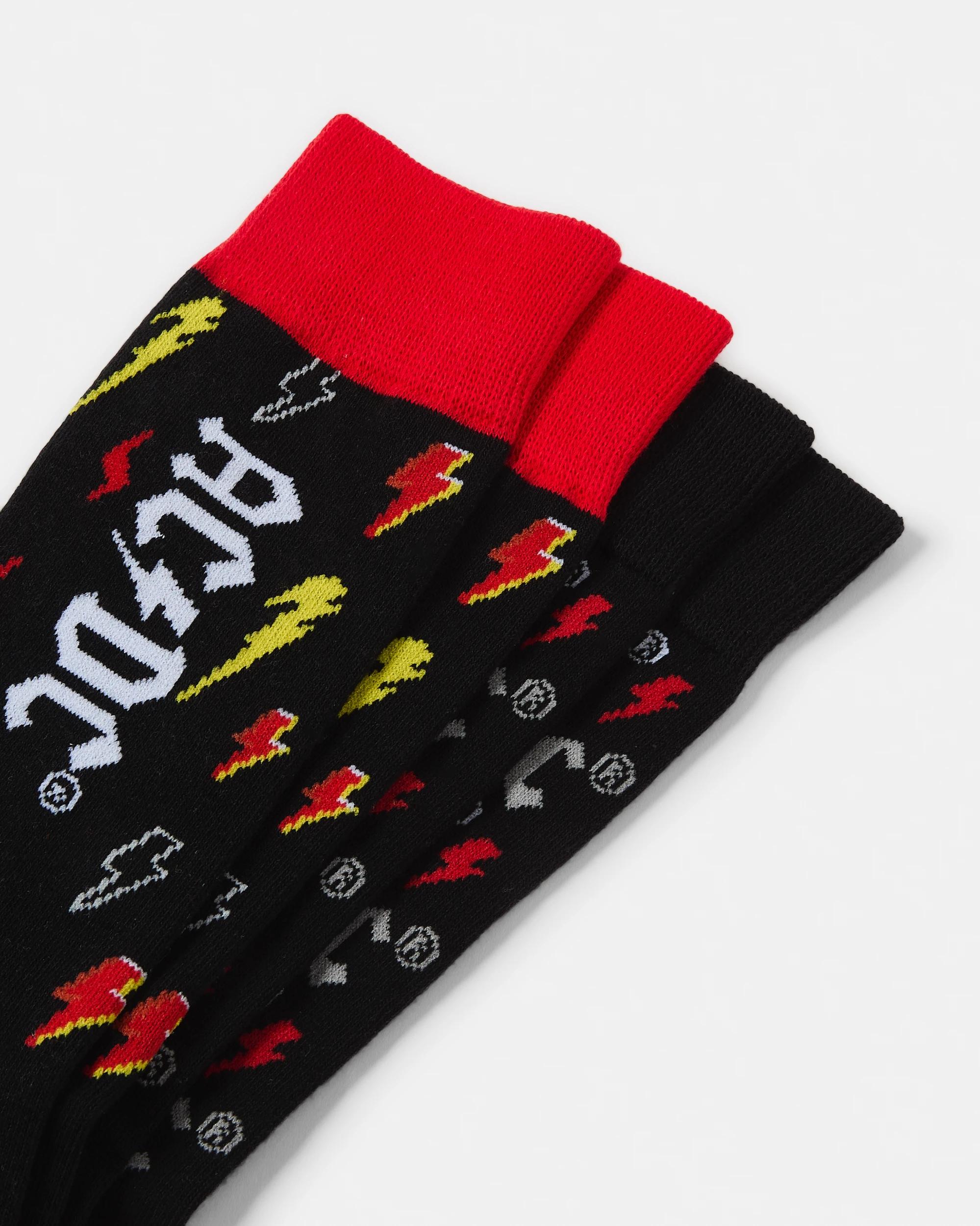 2 2 Pack AC/DC License Crew Socks Acdc 26, 2 of 3