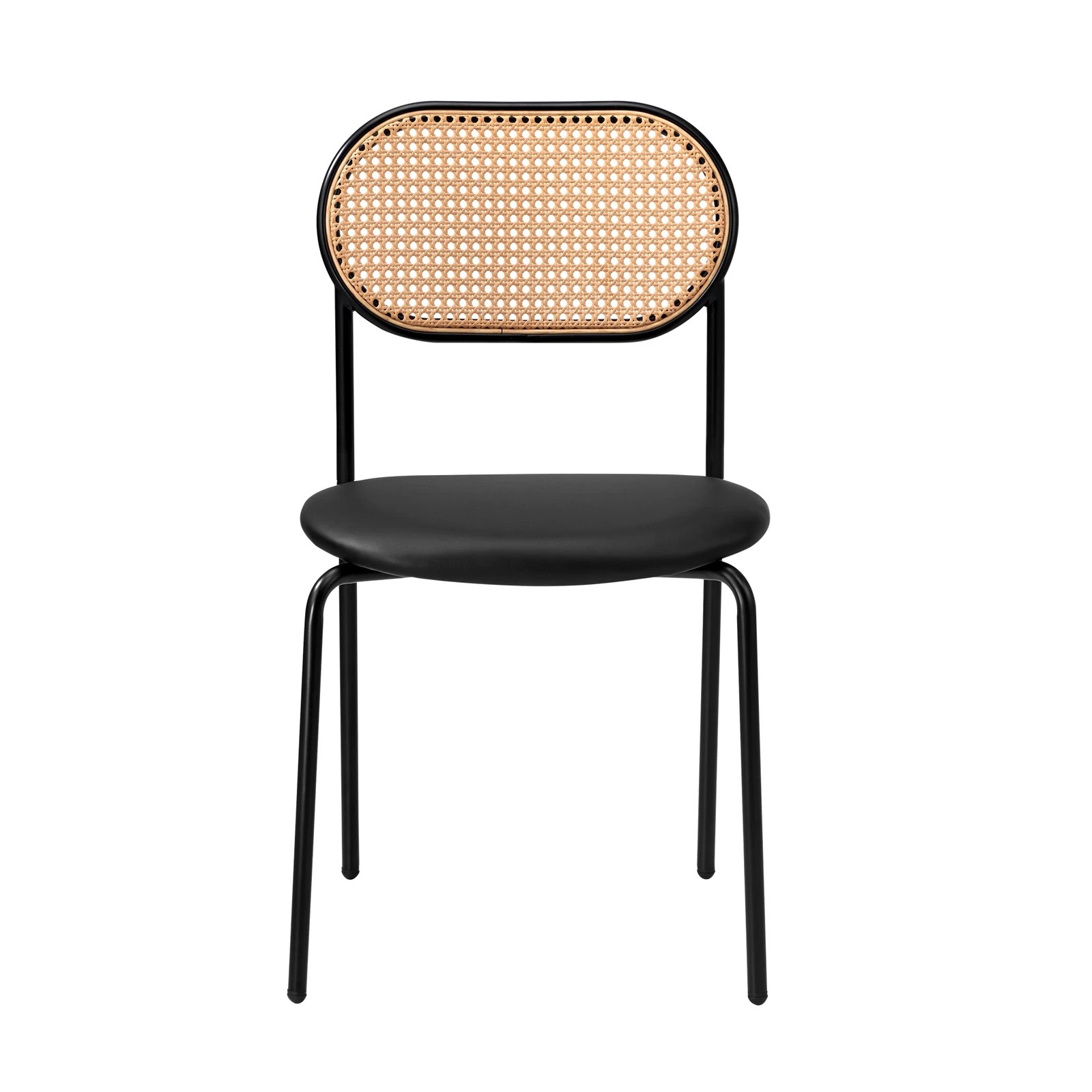 6 Oikiture 2pcs Dining Chair Accent Chairs Rattan Furniture Pu Leather
 - Black, 6 of 10