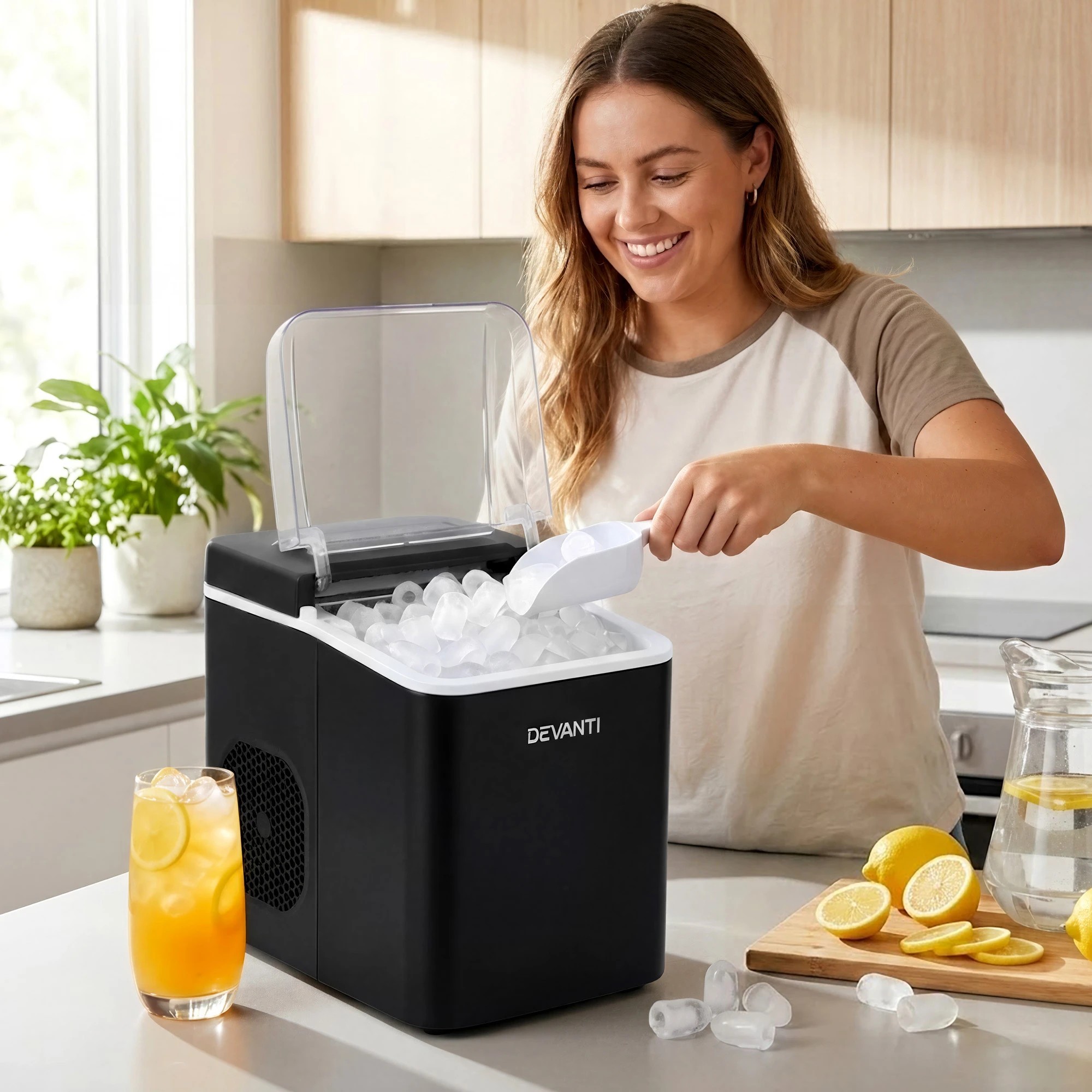 5 Devanti Ice Maker Machine Portable  Countertop w/Self Cleaning - Black, 5 of 10