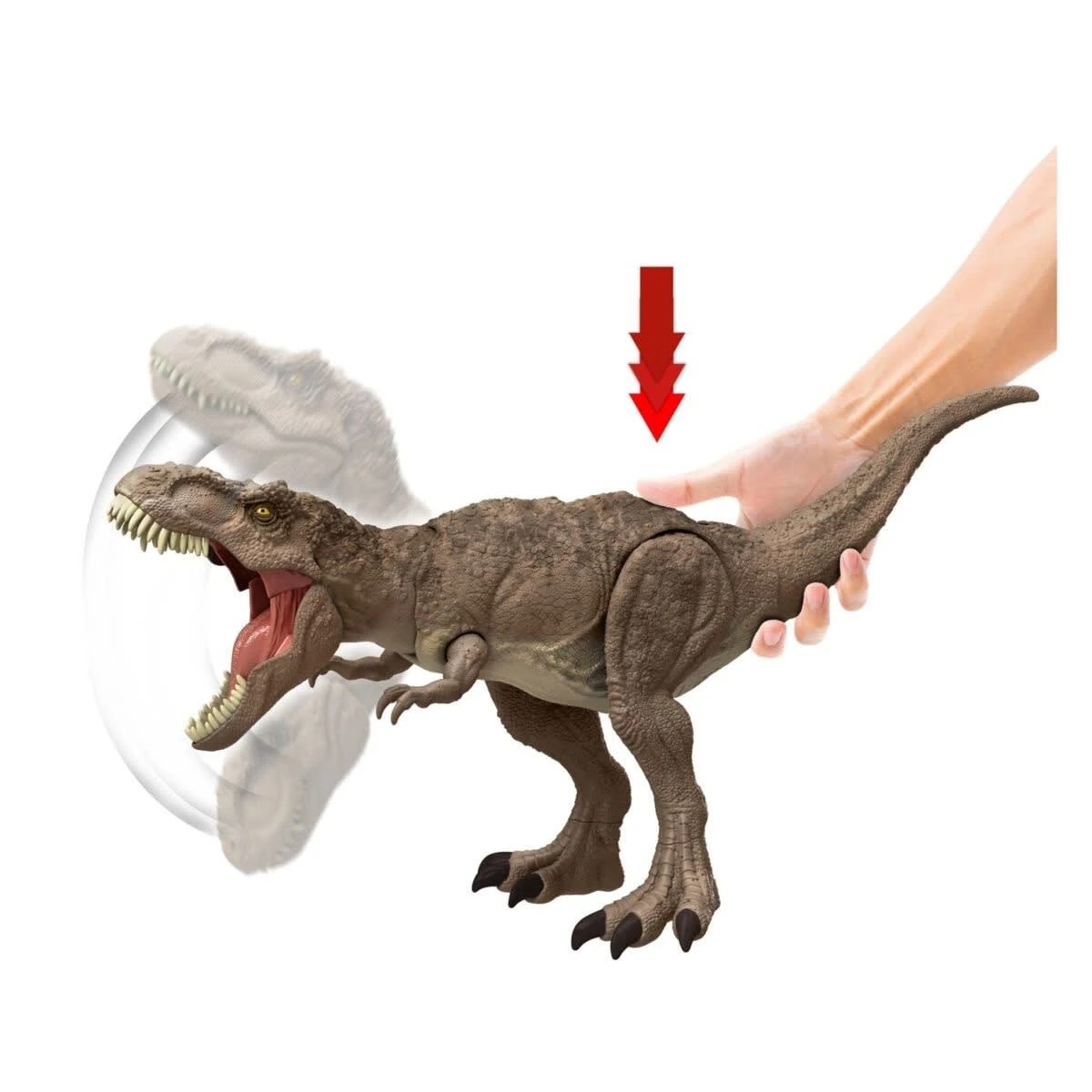 5 Jurassic World: Chaos Theory Epic Evolution All-Out Attack Tyrannosaurus Rex Dinosaur Figure, 5 of 7