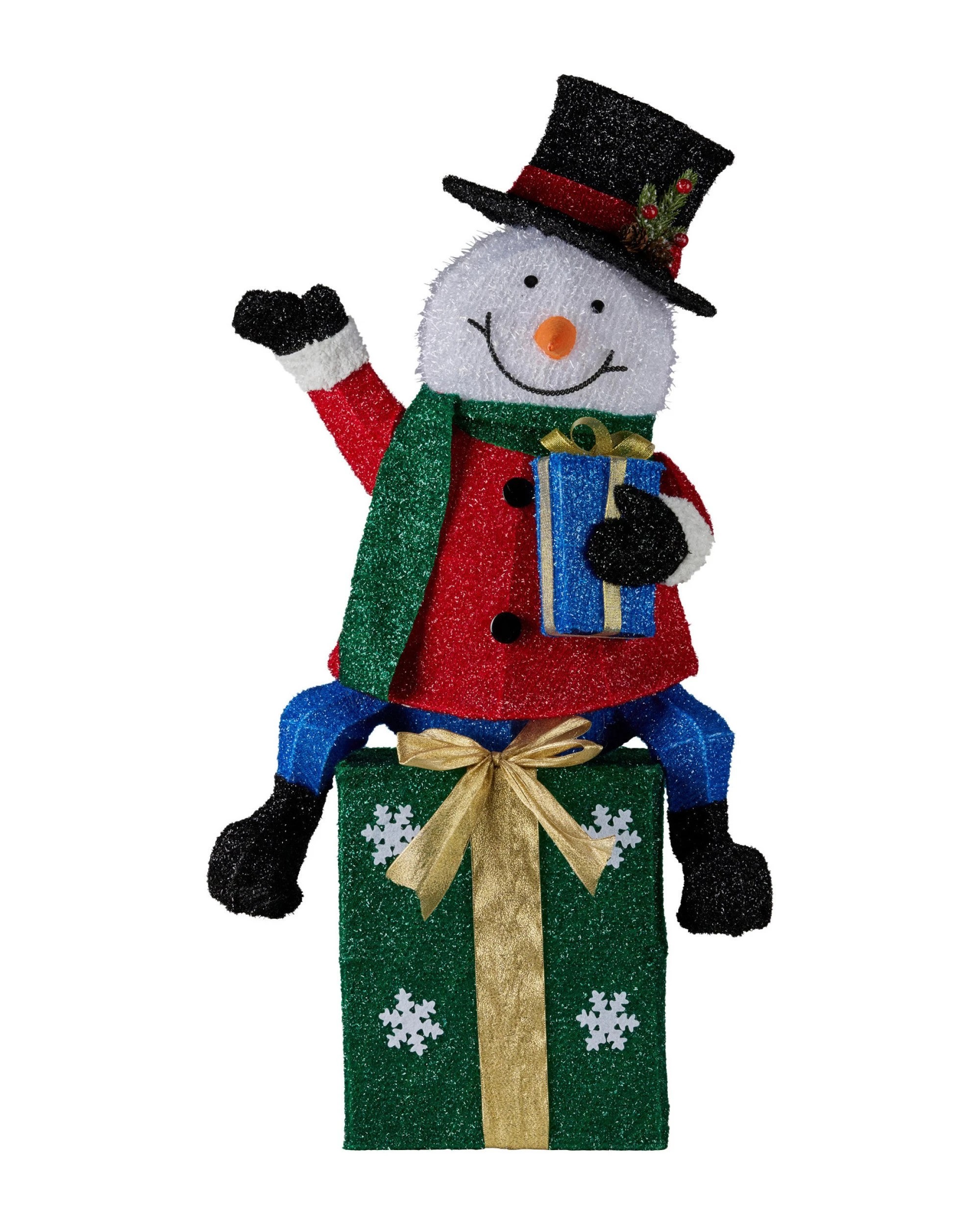 2 Christabelle 85cm Christmas Snowman On Presents Display With Lights, 2 of 9