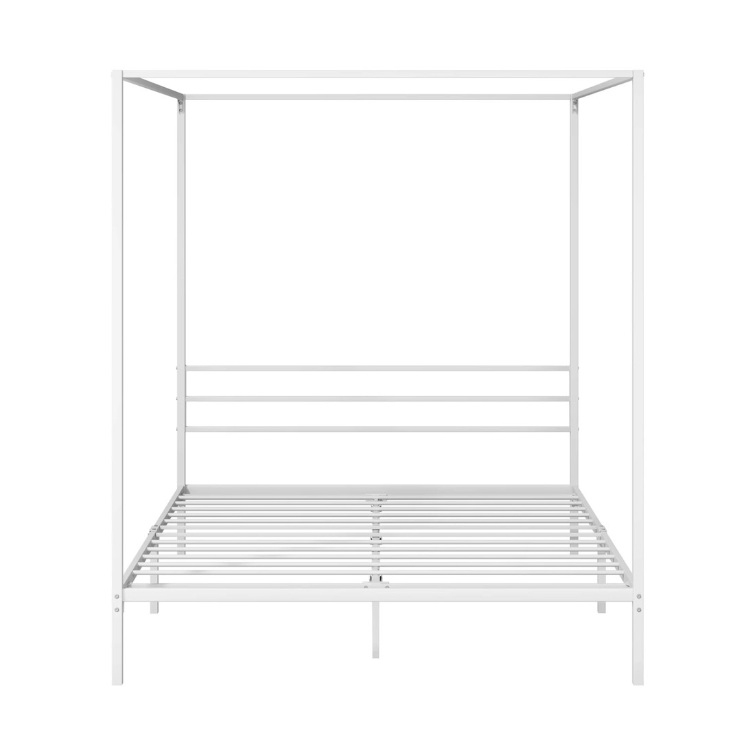 4 Oikiture Metal Canopy Bed Frame Queen Size Beds Platform
 - White, 4 of 6