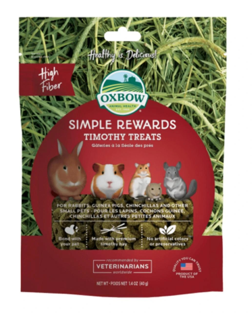 1 Oxbow Simple Rewards Timothy Treats 40g, 1 of 2