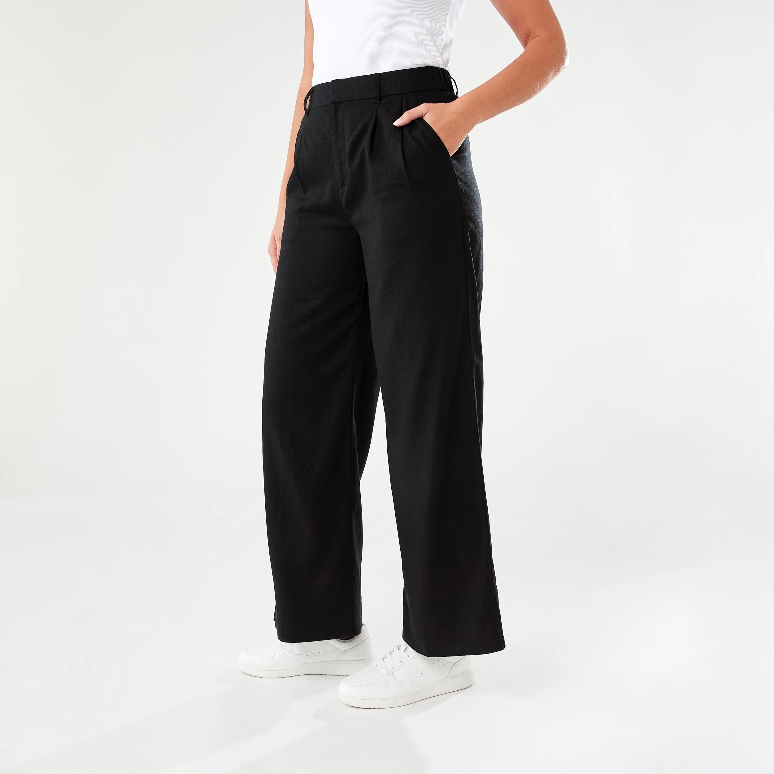 2 Smart Linen Blend Pants BLACK, 2 of 5