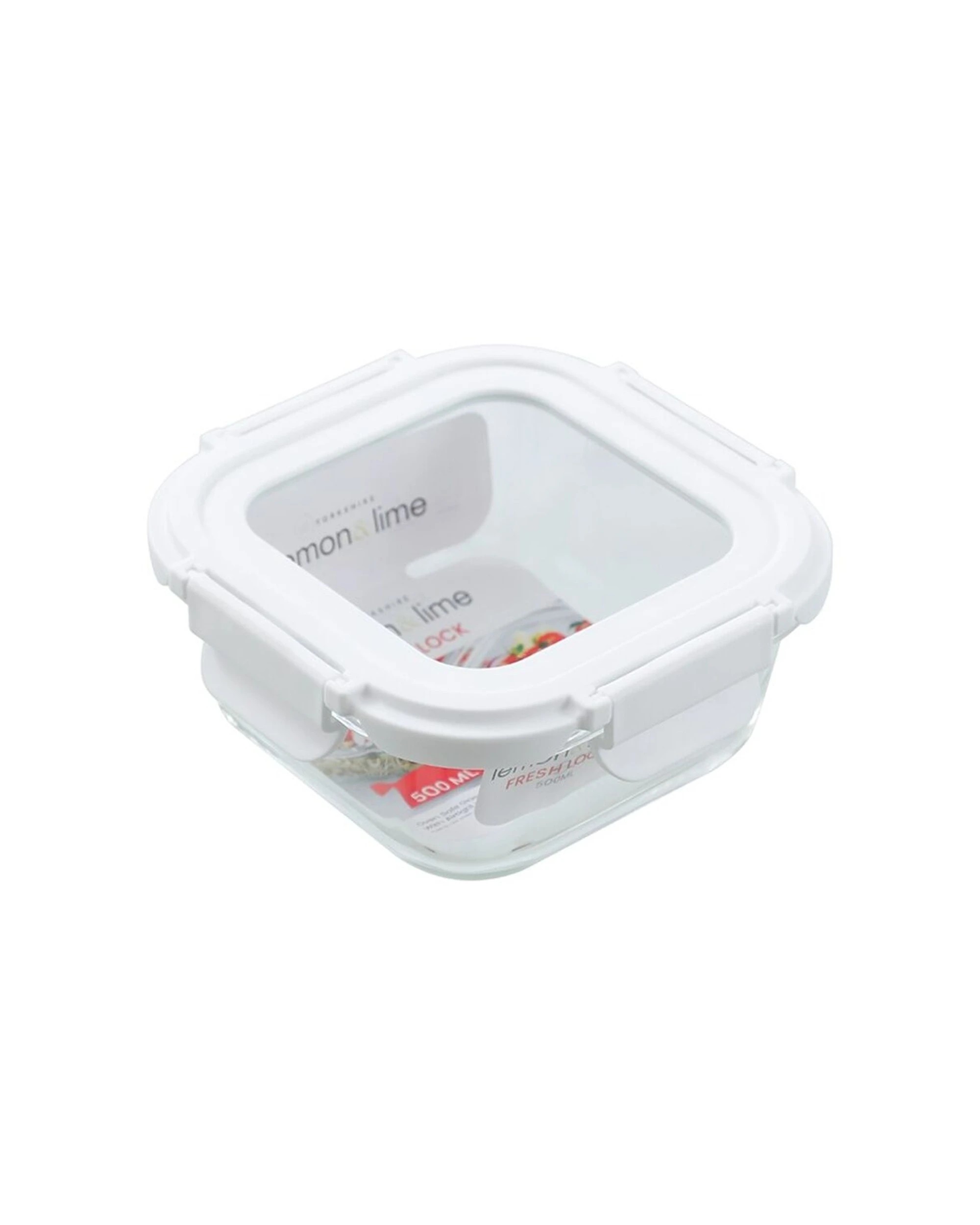 2 Lemon & Lime 6PK Yorkshire Fresh Lock Container Square 500ml - Clear, 2 of 7