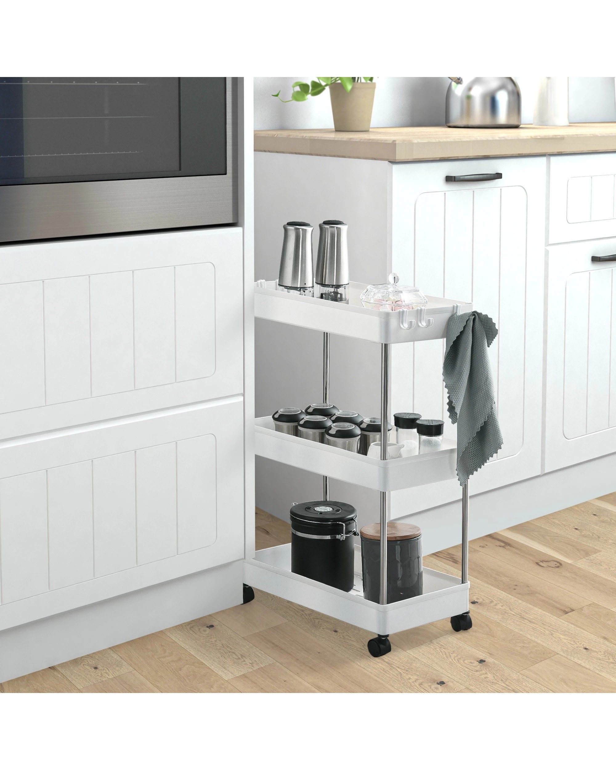 2 Sherwood Home 3 Tiers Organiser 40x22x60cm - White, 2 of 7
