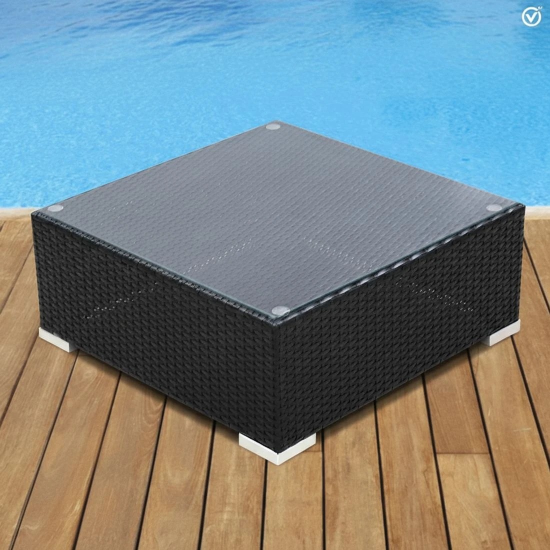 6 Gardeon 7-Piece Outdoor Sofa Set Wicker Couch Lounge Setting Cover - Black, 6 of 7