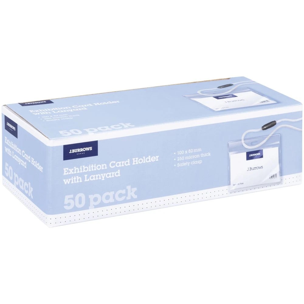 4 J.Burrows Card Holder with Lanyard White 50 Pack, 4 of 5