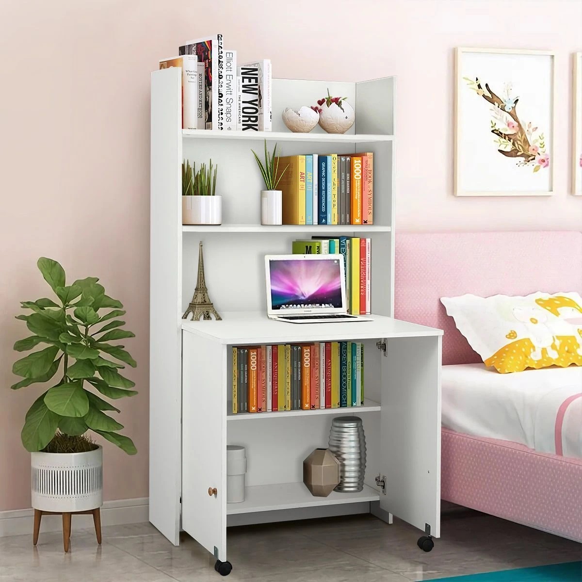 10 Ausway Wooden Modern Multifunctional Computer Desk Bookshelf Storage Organiser, 10 of 10