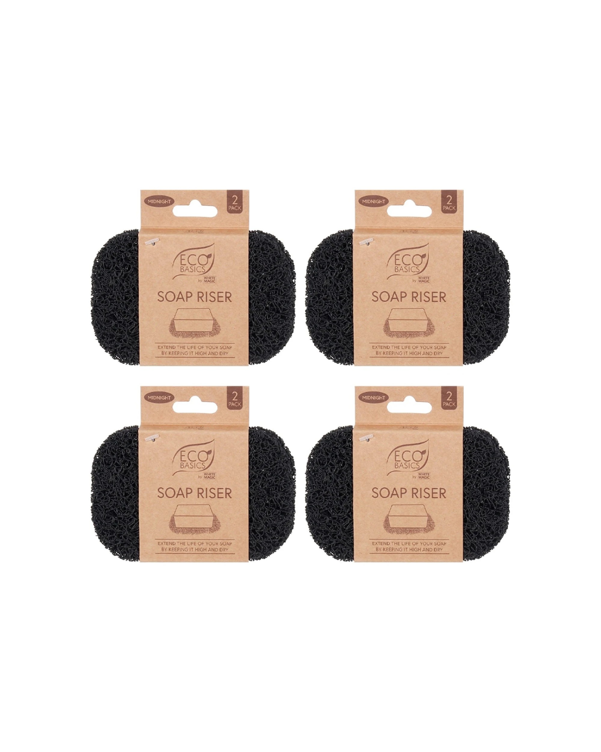 1 White Magic 4PK Eco Basics Soap Riser Dish Fast Drying Longer-Lasting Soap Bar - Black, 1 of 1