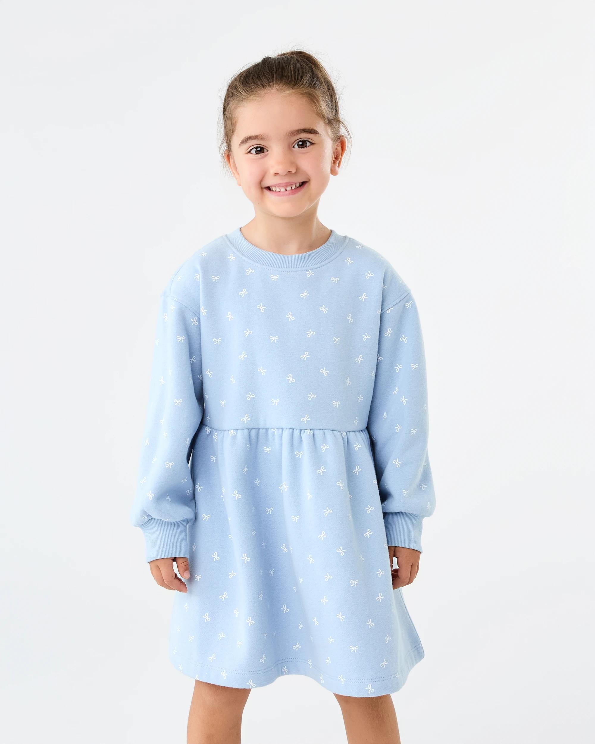 1 Fleece Dress Blu Bow, 1 of 8