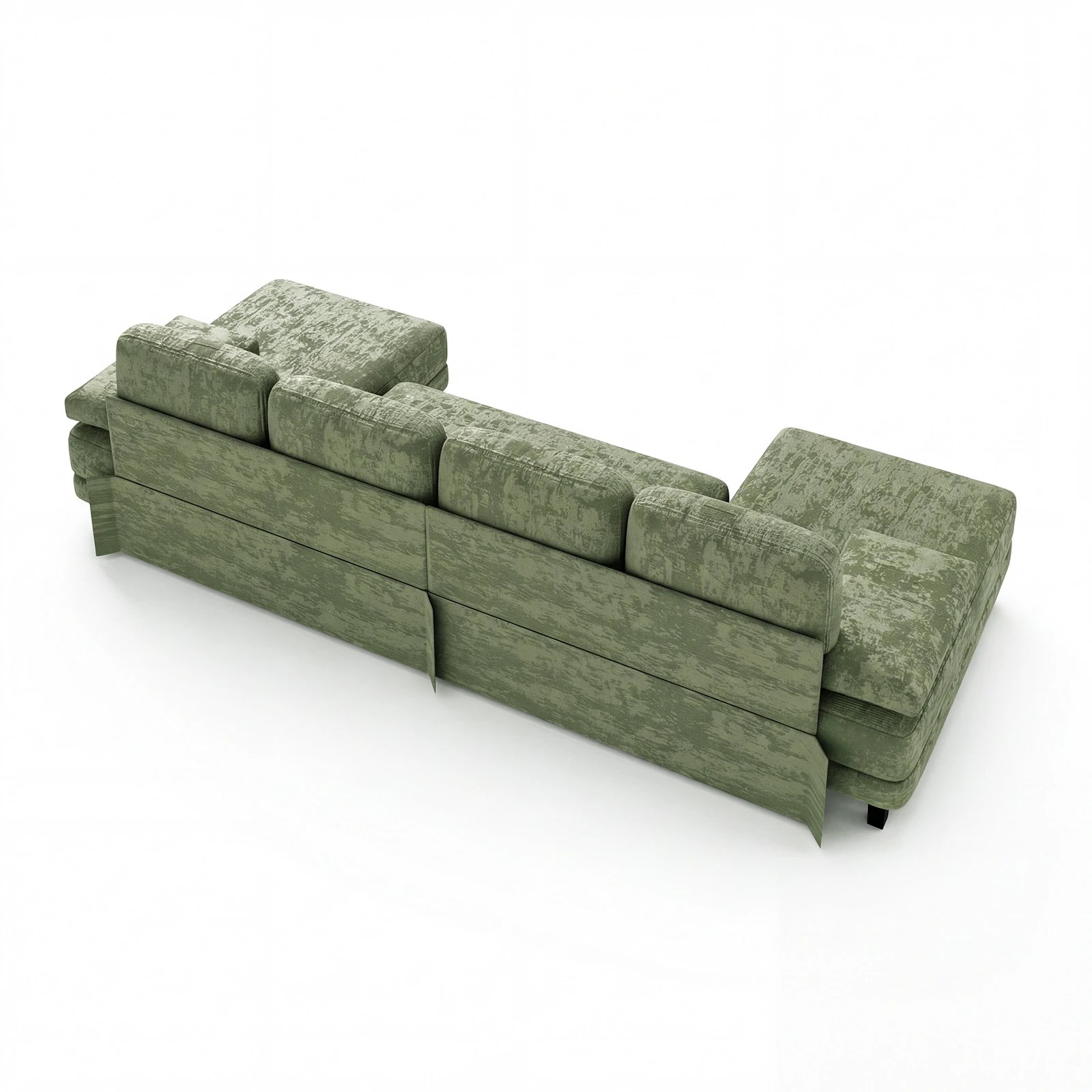 6 Advwin Sectiona Sofa 4-Seat Chenille Fabric U Shape Couch 280cm - Green, 6 of 9