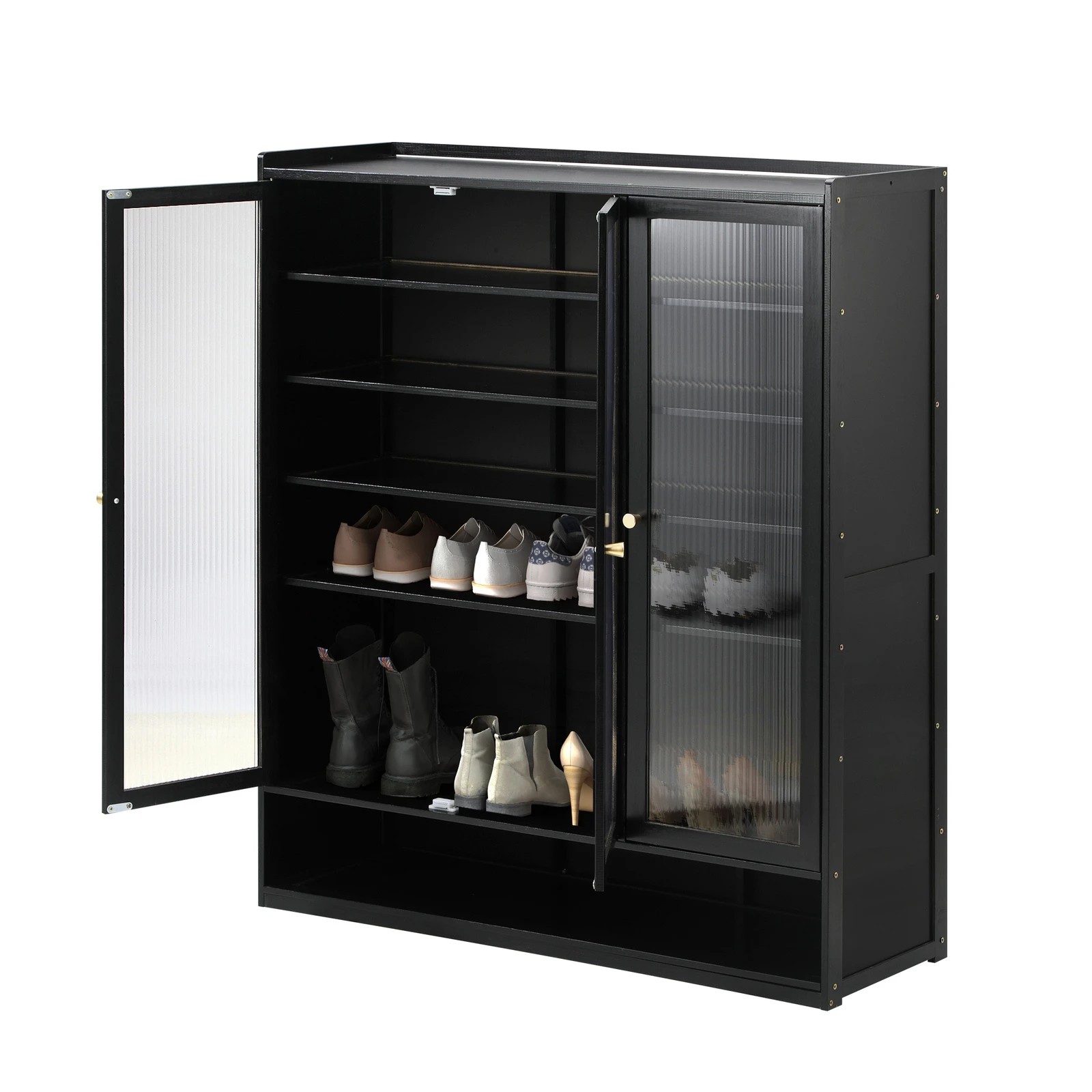 8 Oikiture Shoe Cabinet Shoes Storage Rack Organiser 3 Doors Shelf
 - Black, 8 of 9