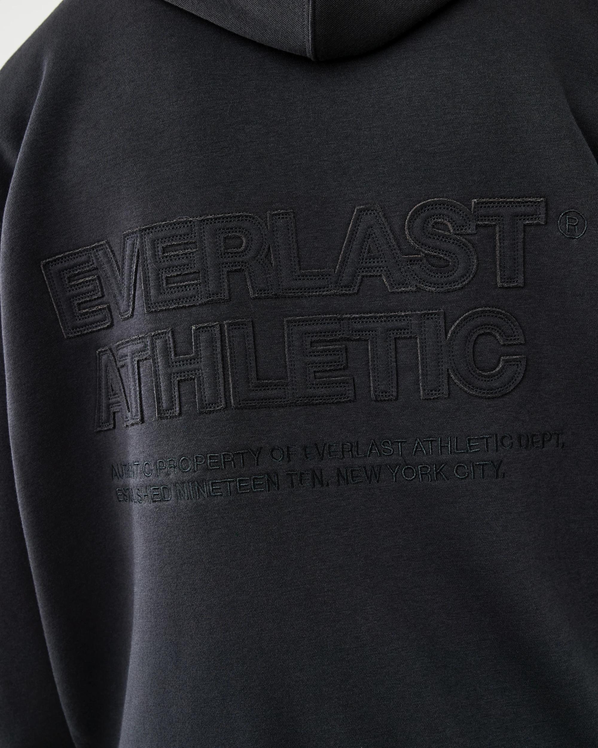 5 Everlast Mens Oversized Applique Zip Through Hoodie Fade Black, 5 of 8