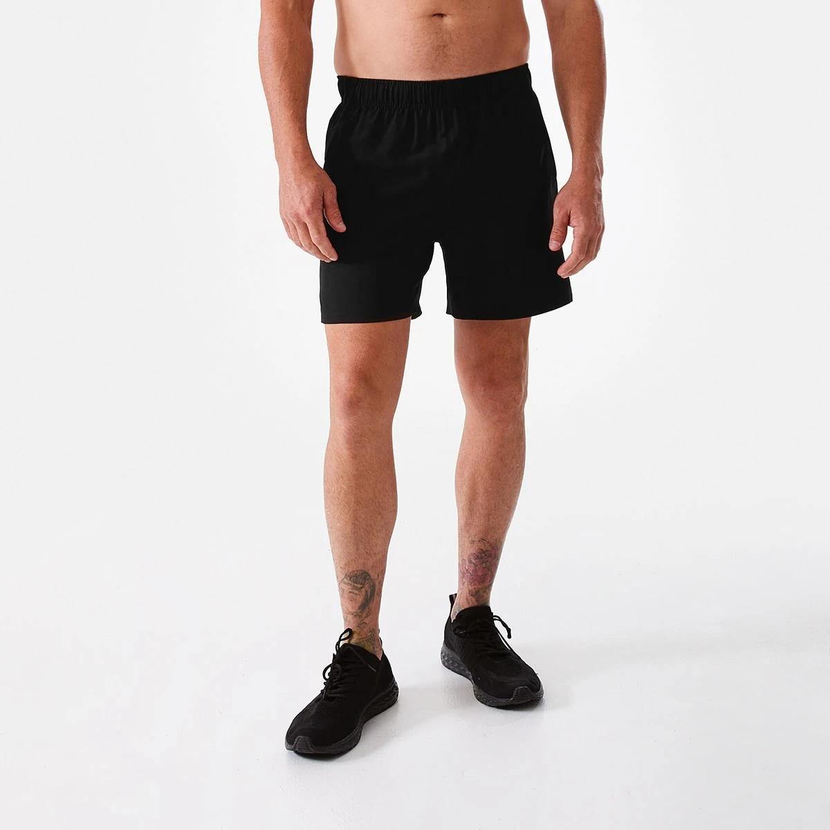 7 Active Mens Woven Stretch Shorts BLACK, 7 of 8