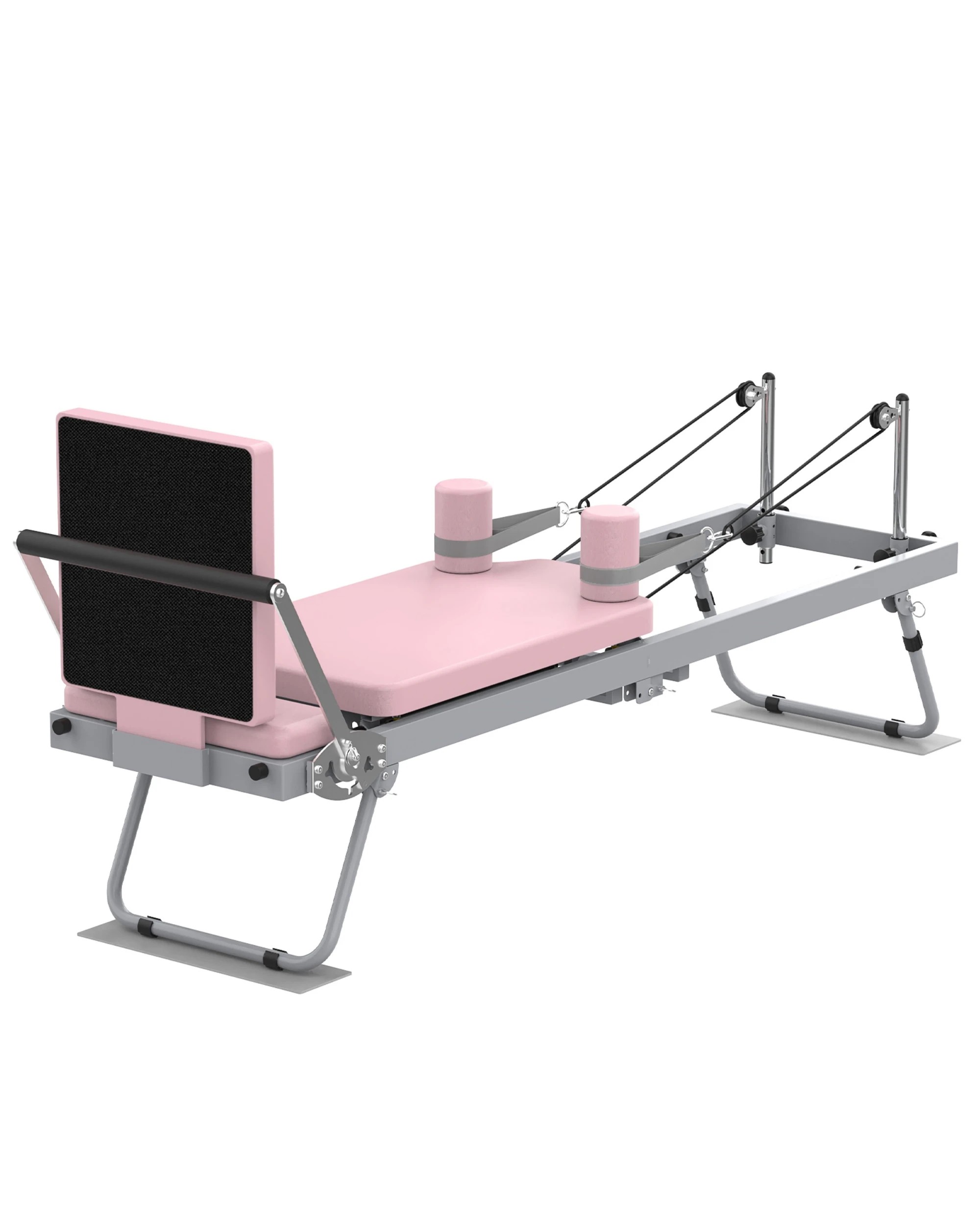 4 Advwin Foldable Pilates Exercise Machine with Jump Board & Reformer Box for Home, 120kg Capacity Pink, 4 of 7