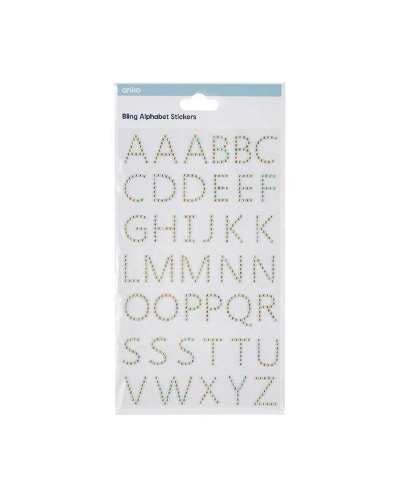 42 Piece Bling Stickers - Alphabets